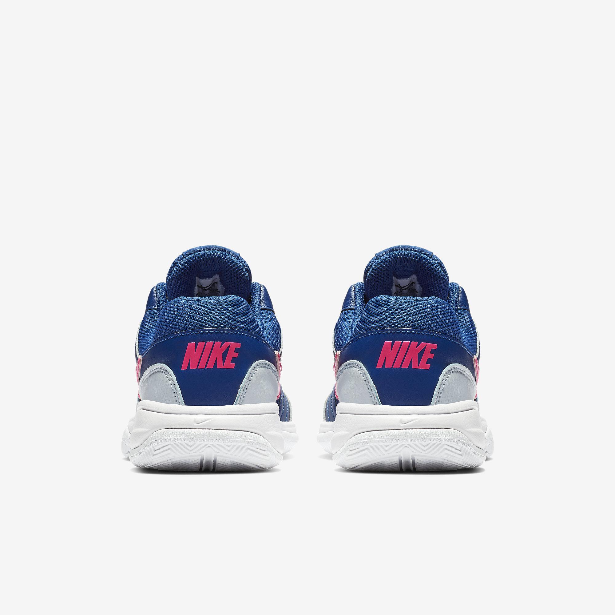 pink and blue nike tennis shoes