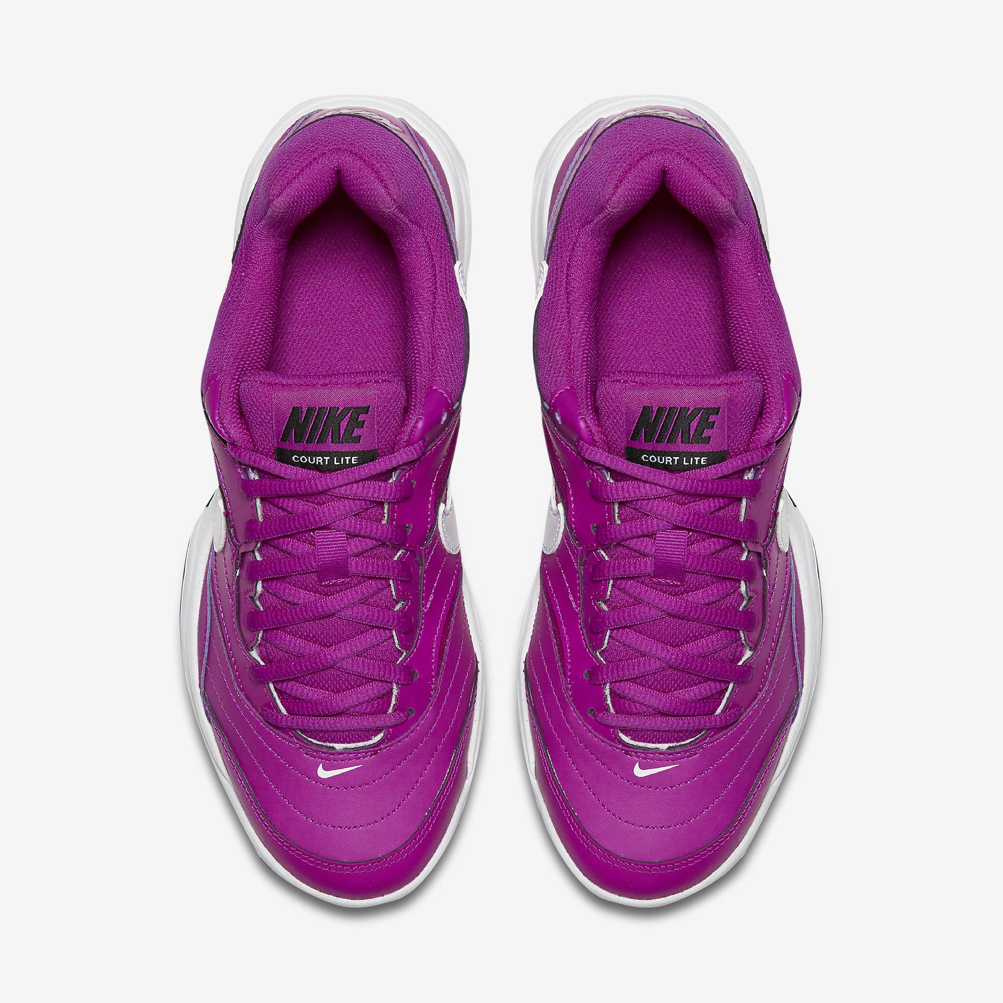 Nike Womens Court Lite Tennis Shoes Violet/Black