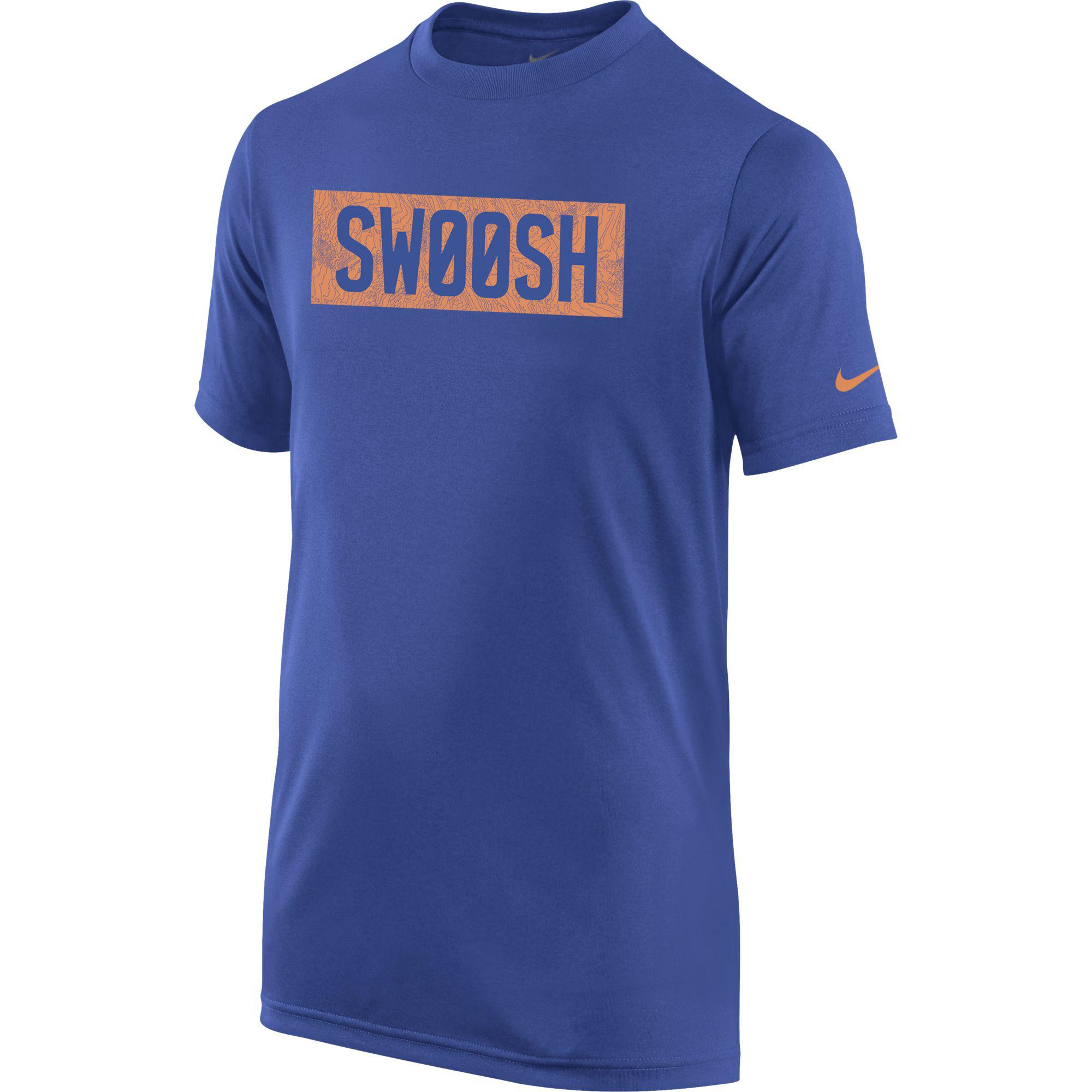 Nike Boys Swoosh T-Shirt - Game Royal/Orange - Tennisnuts.com