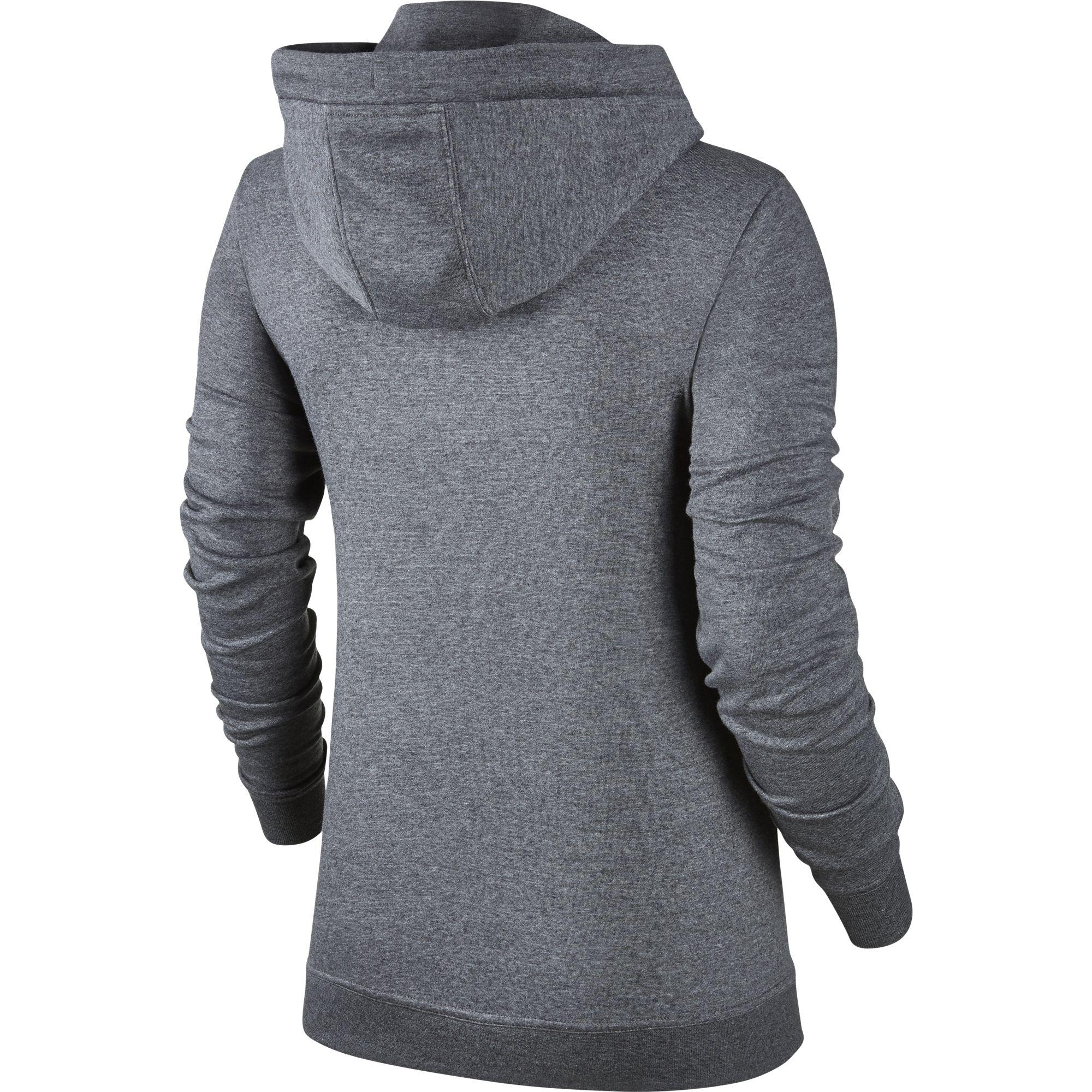 Nike Womens Sportswear Hoodie Charcoal Heather/White