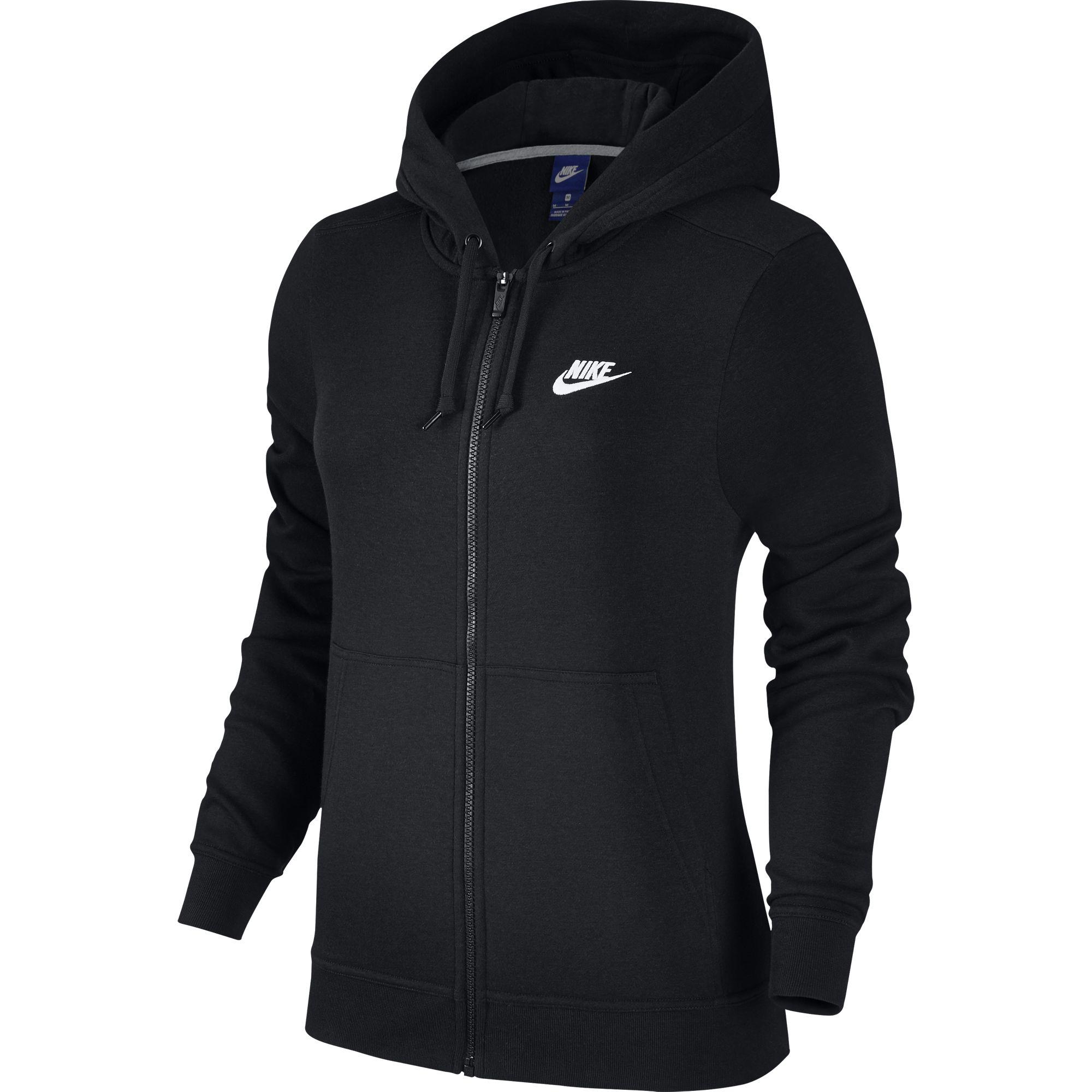 Nike Womens Sportswear Hoodie - Black/White - Tennisnuts.com