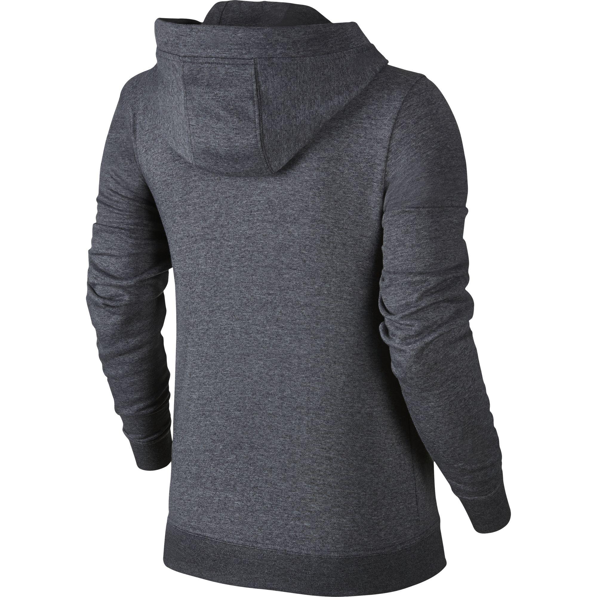 Nike Womens Sportswear Hoodie Charcoal Heather/White