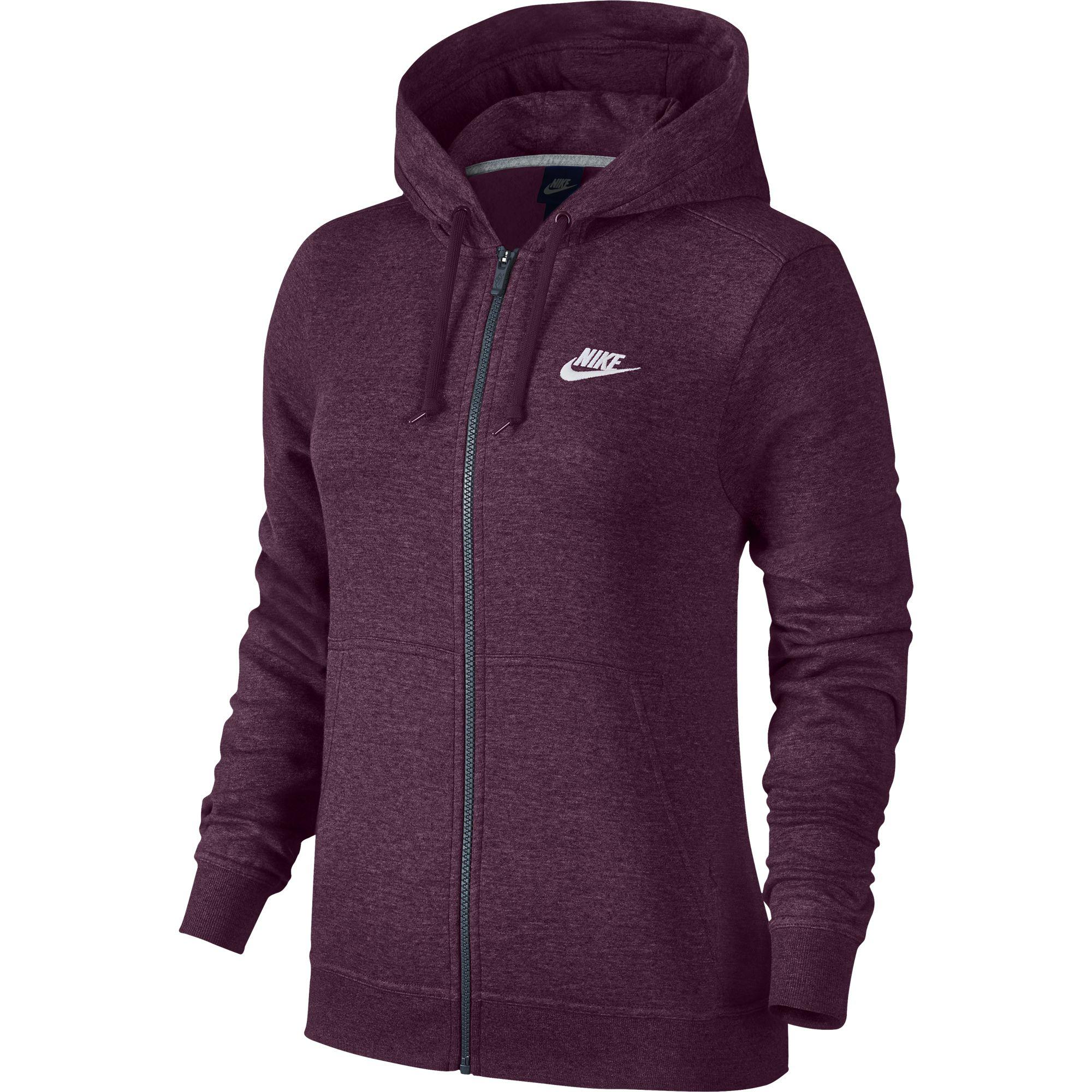 Nike Womens Sportswear Hoodie - Bordeaux/White - 0