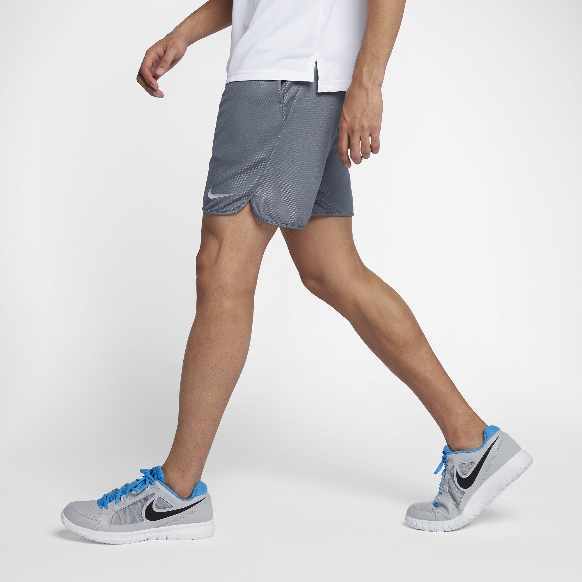 Nike Mens Court Tennis Shorts Armory Blue/Pure Platinum
