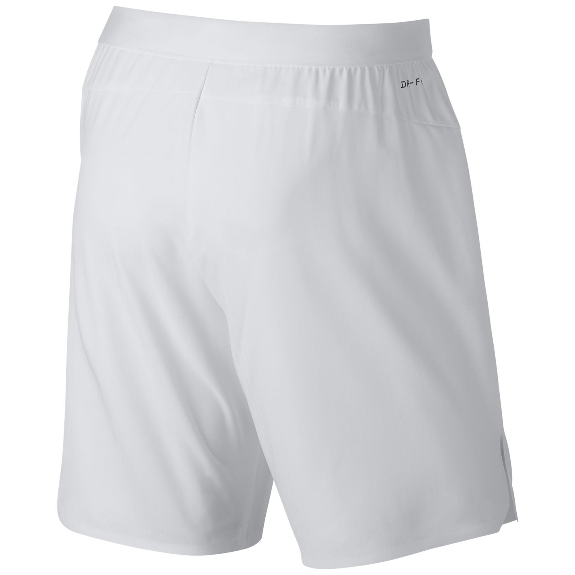 Nike Mens Court Flex 9 Inch Tennis Shorts - White - Tennisnuts.com