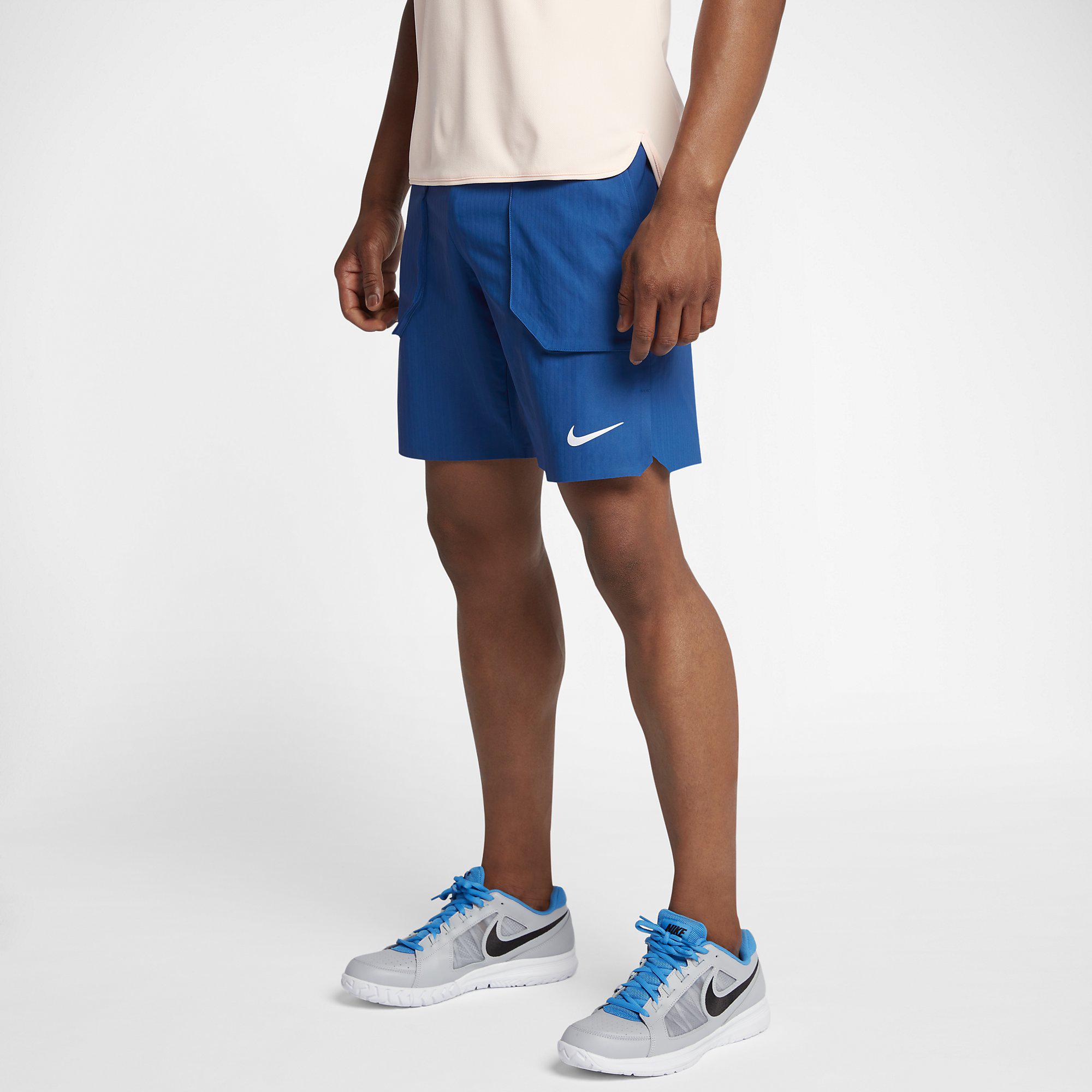 Nike Mens Flex 9 Inch Tennis Shorts Blue Jay