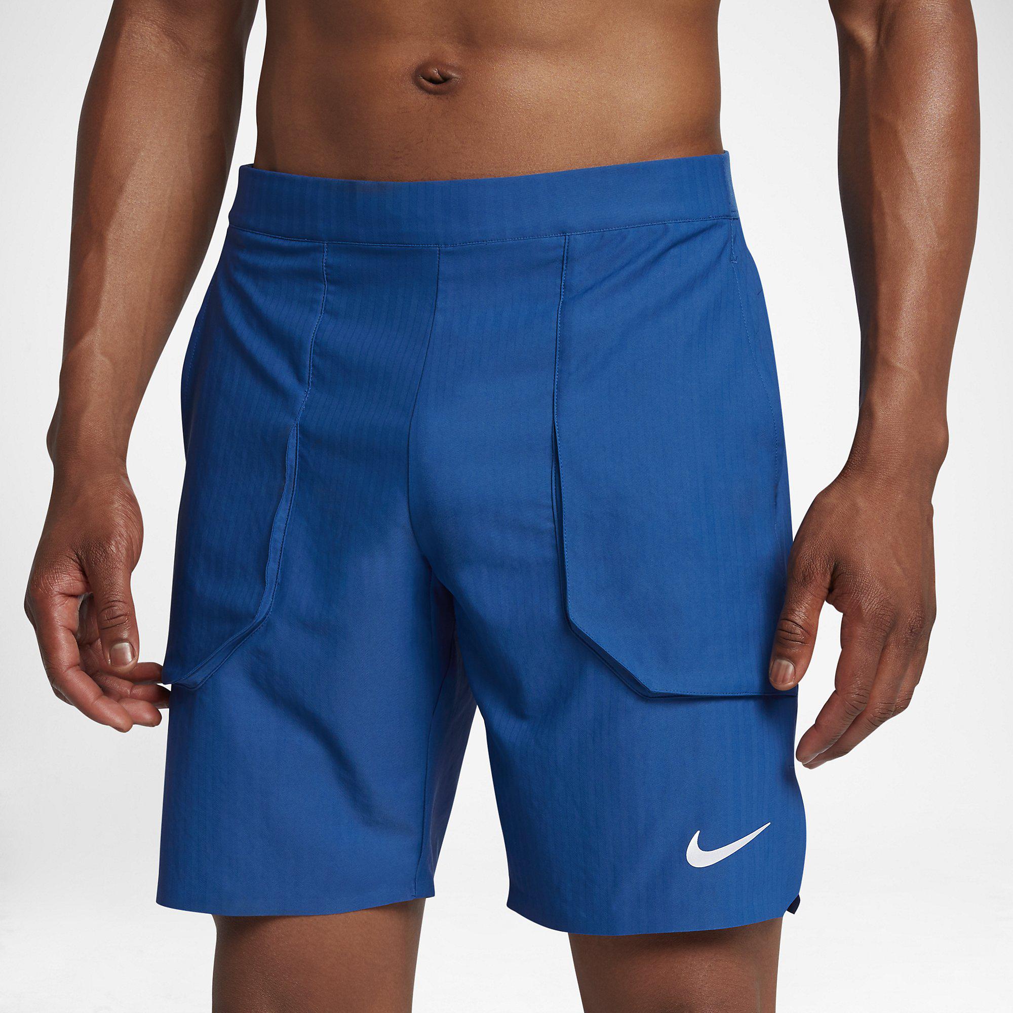 Nike Mens Flex 9 Inch Tennis Shorts Blue Jay