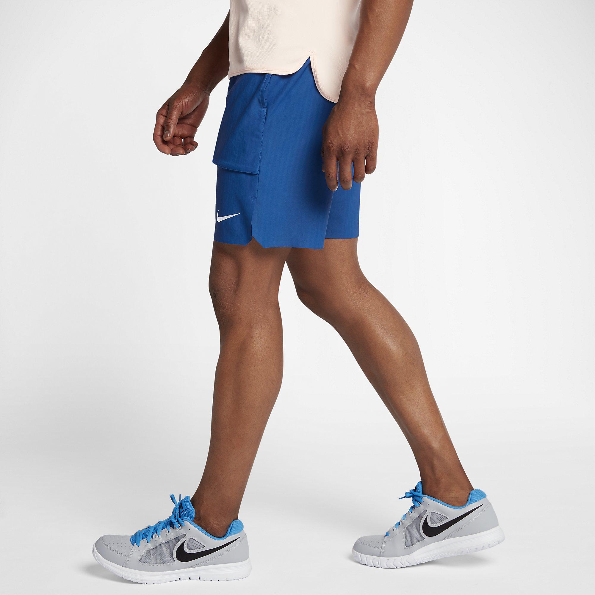 Nike Mens Flex 9 Inch Tennis Shorts Blue Jay