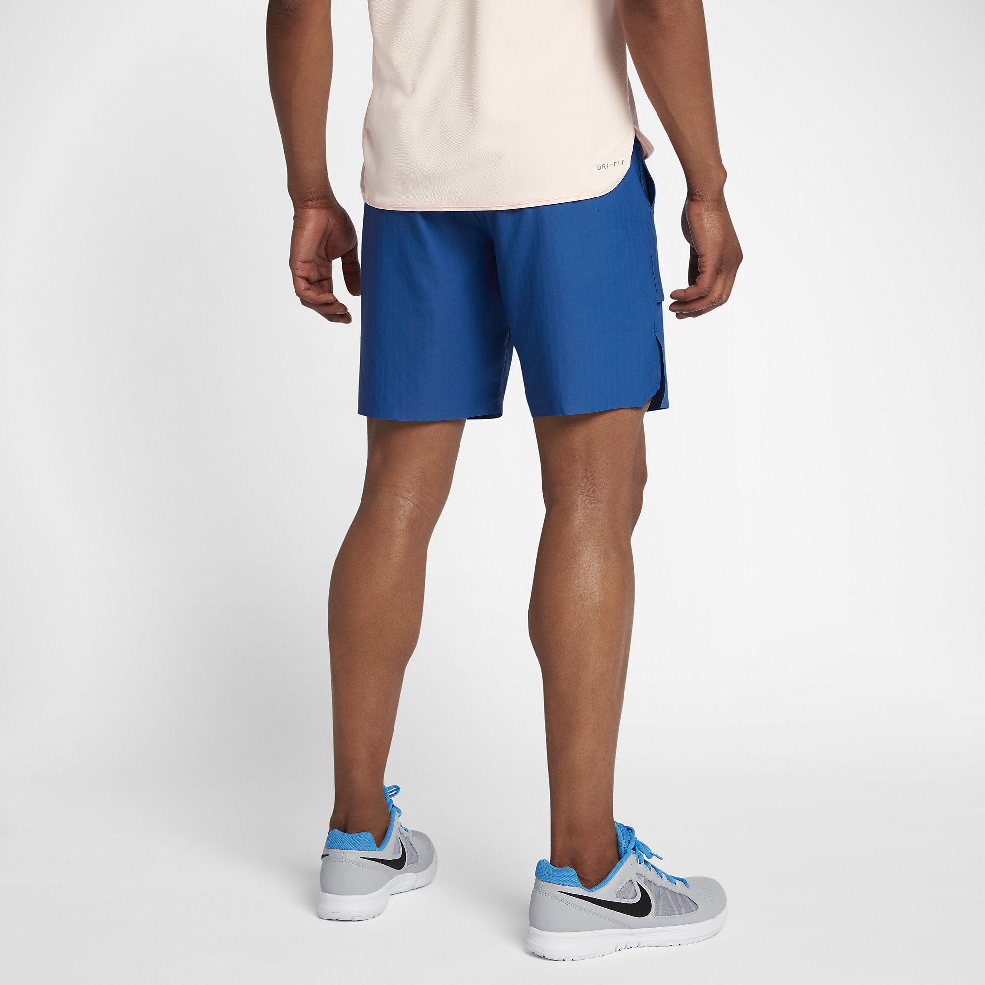 Nike Mens Flex 9 Inch Tennis Shorts Blue Jay
