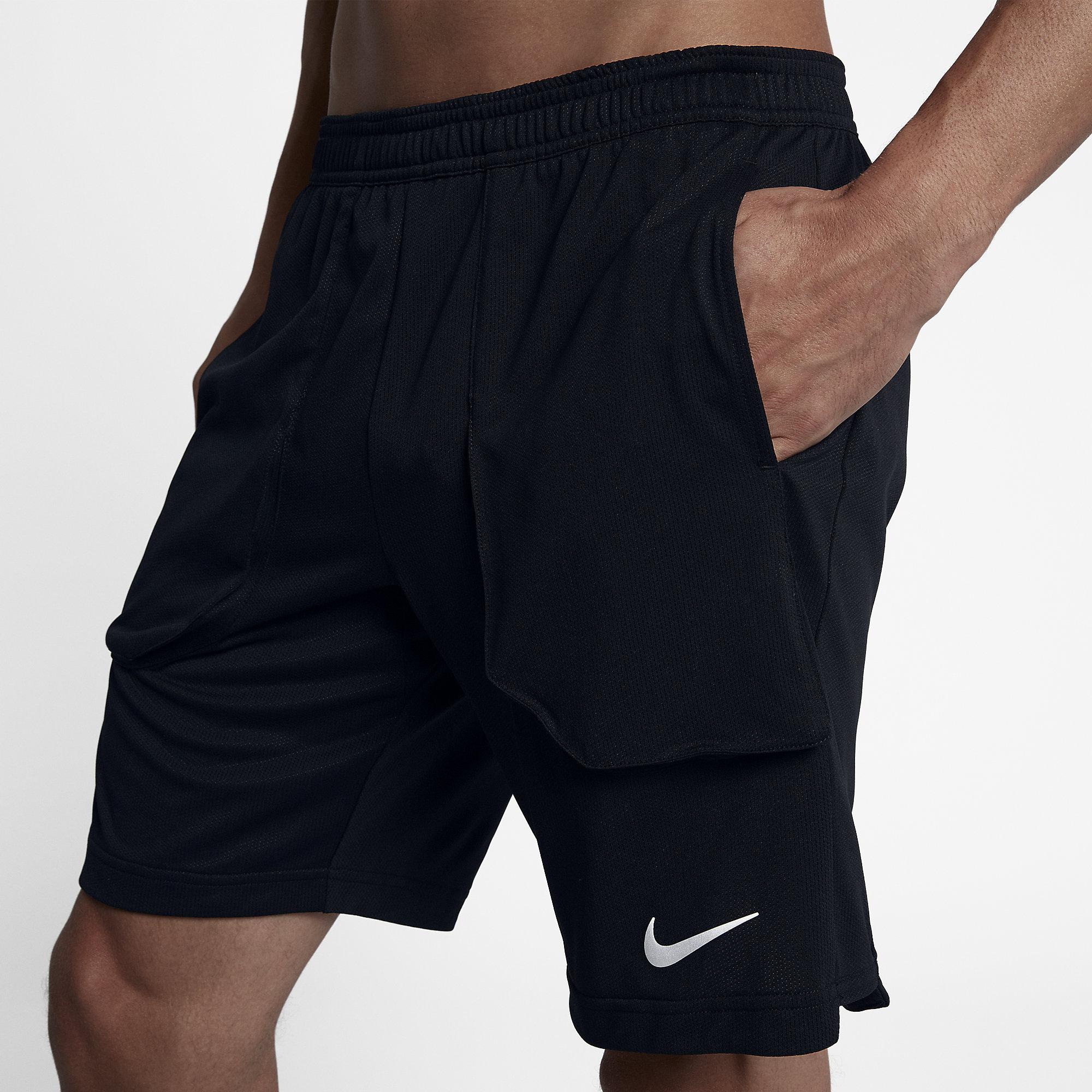 Nike Mens Breathe Tennis Shorts - Black/White - Tennisnuts.com