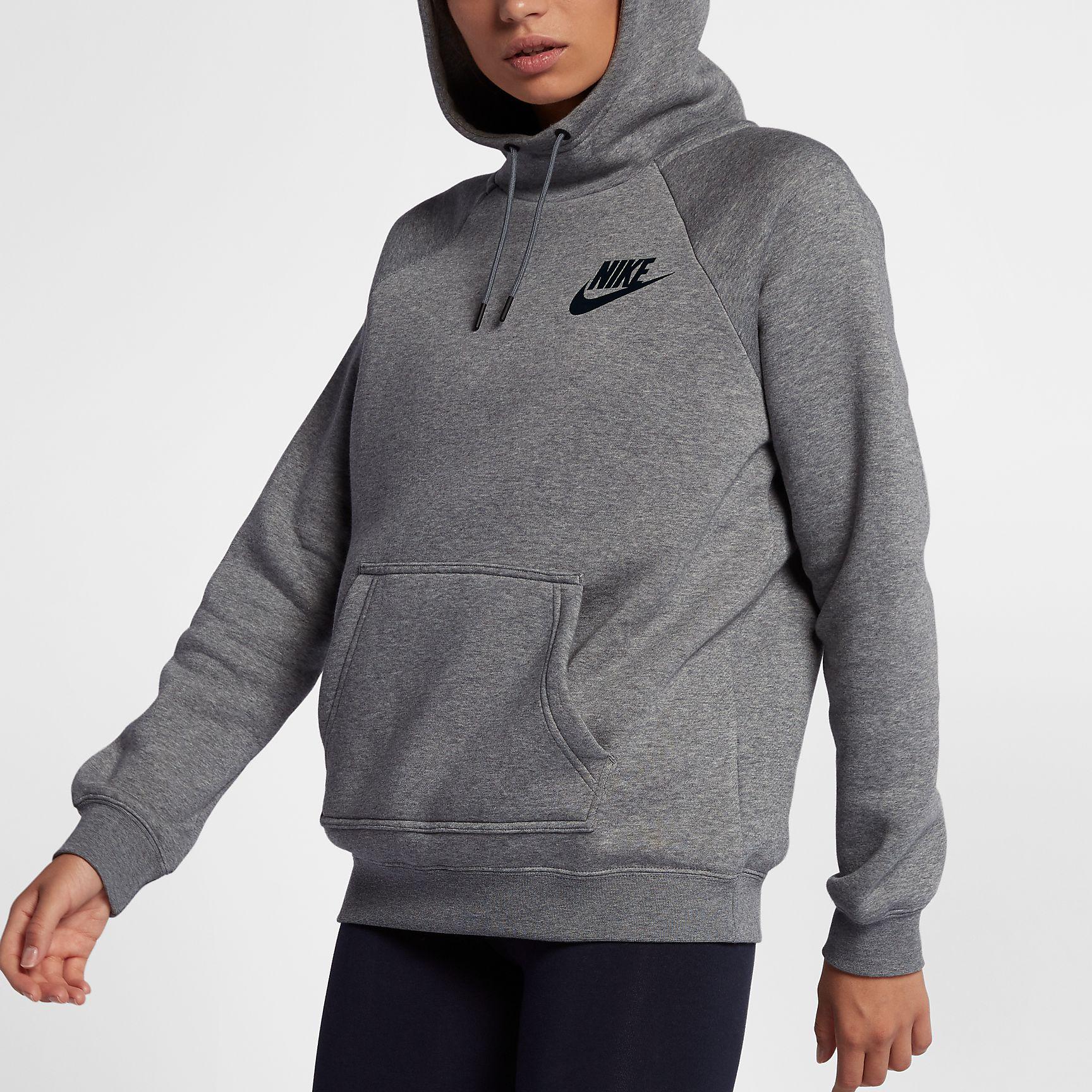 Nike Womens Sportswear Rally Hoodie Carbon Heather/Cool Grey/Black