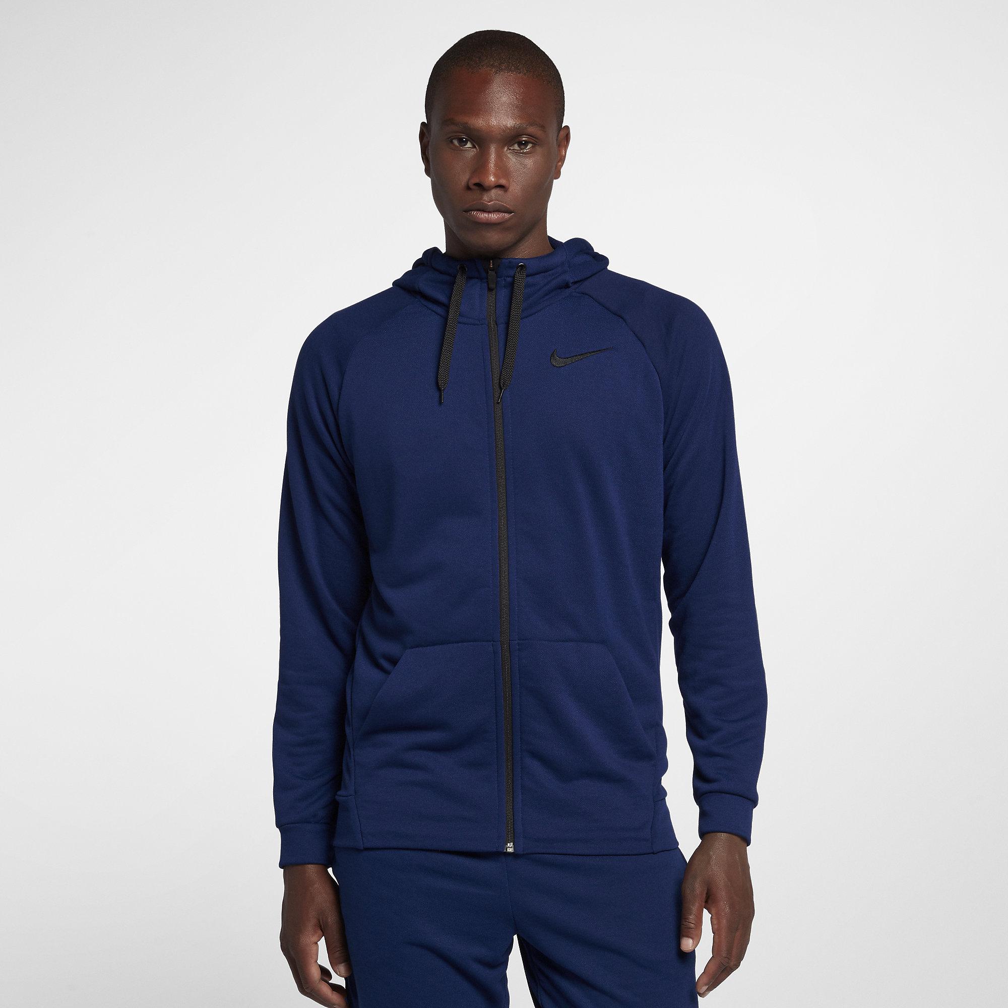 Nike Mens Dry Training Hoodie - Blue Void/Black - Tennisnuts.com