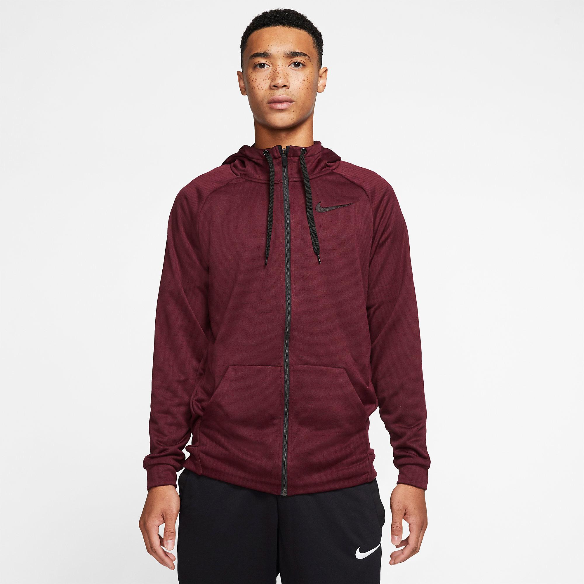 Nike Mens Dry Training Hoodie - Night Maroon - Tennisnuts.com