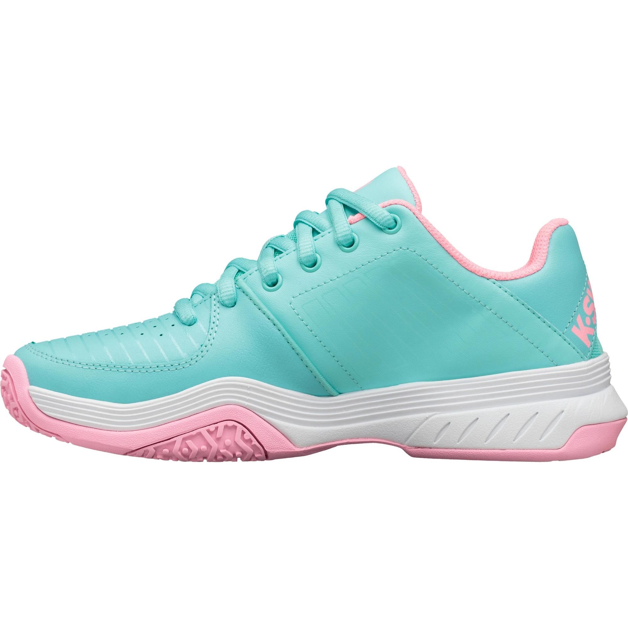 KSwiss Kids Court Express Omni Tennis Shoes Aruba Blue/Soft Neon