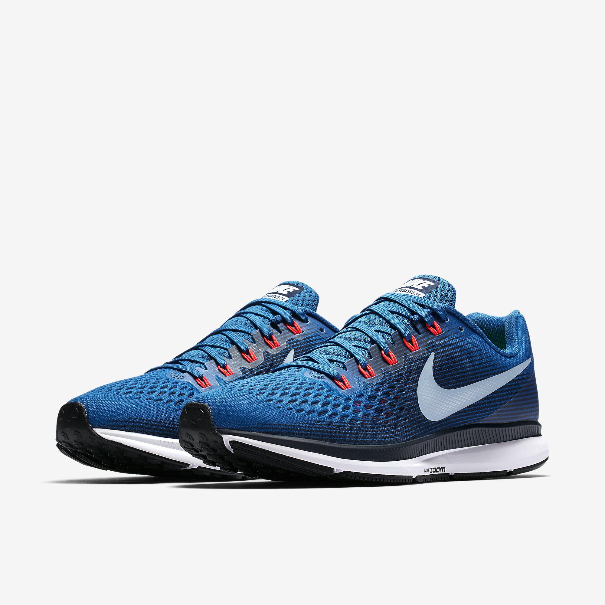 Nike Mens Air Zoom Pegasus 34 Running Shoes Blue Jay