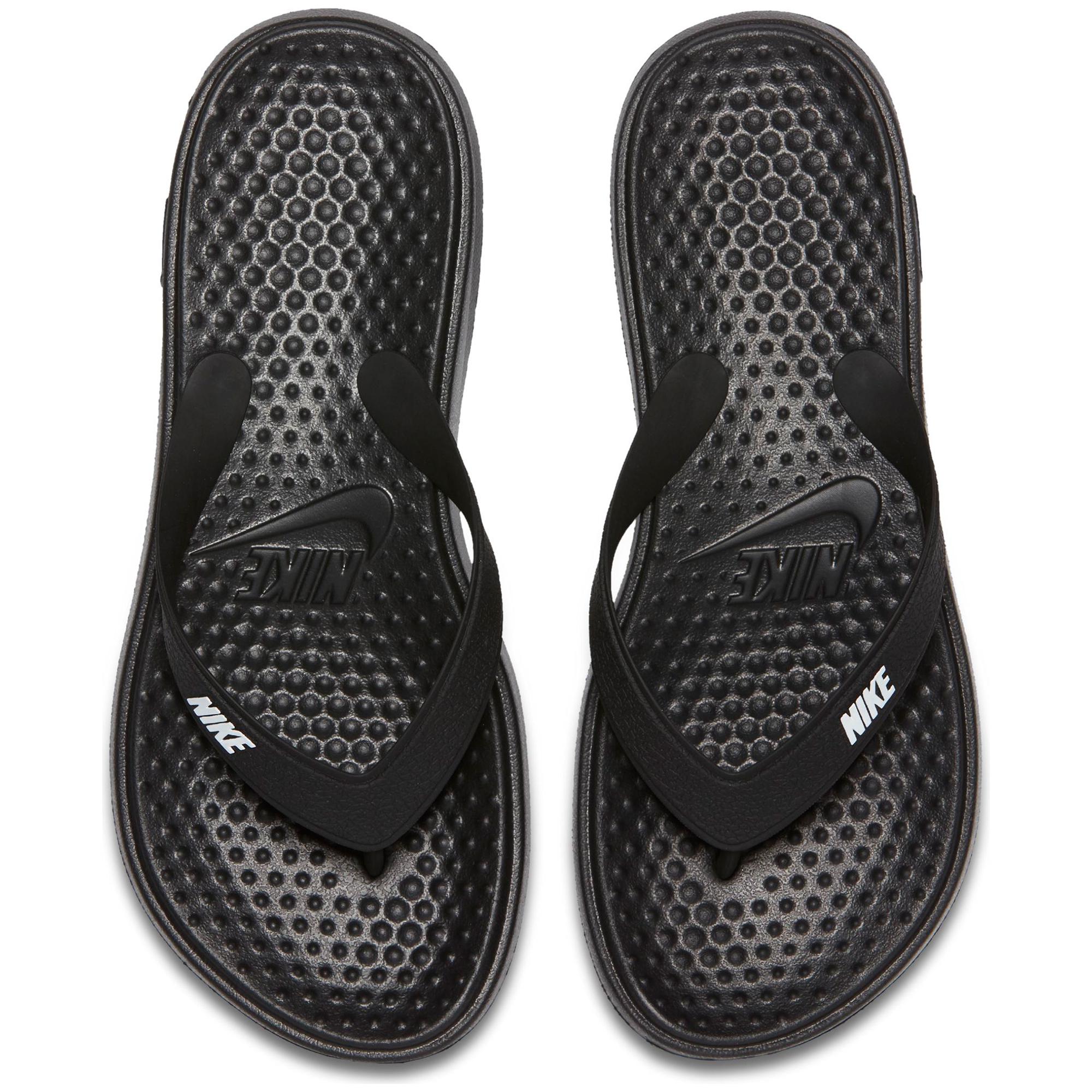  Nike  Solay Thong Flip Flops  Black White Tennisnuts com