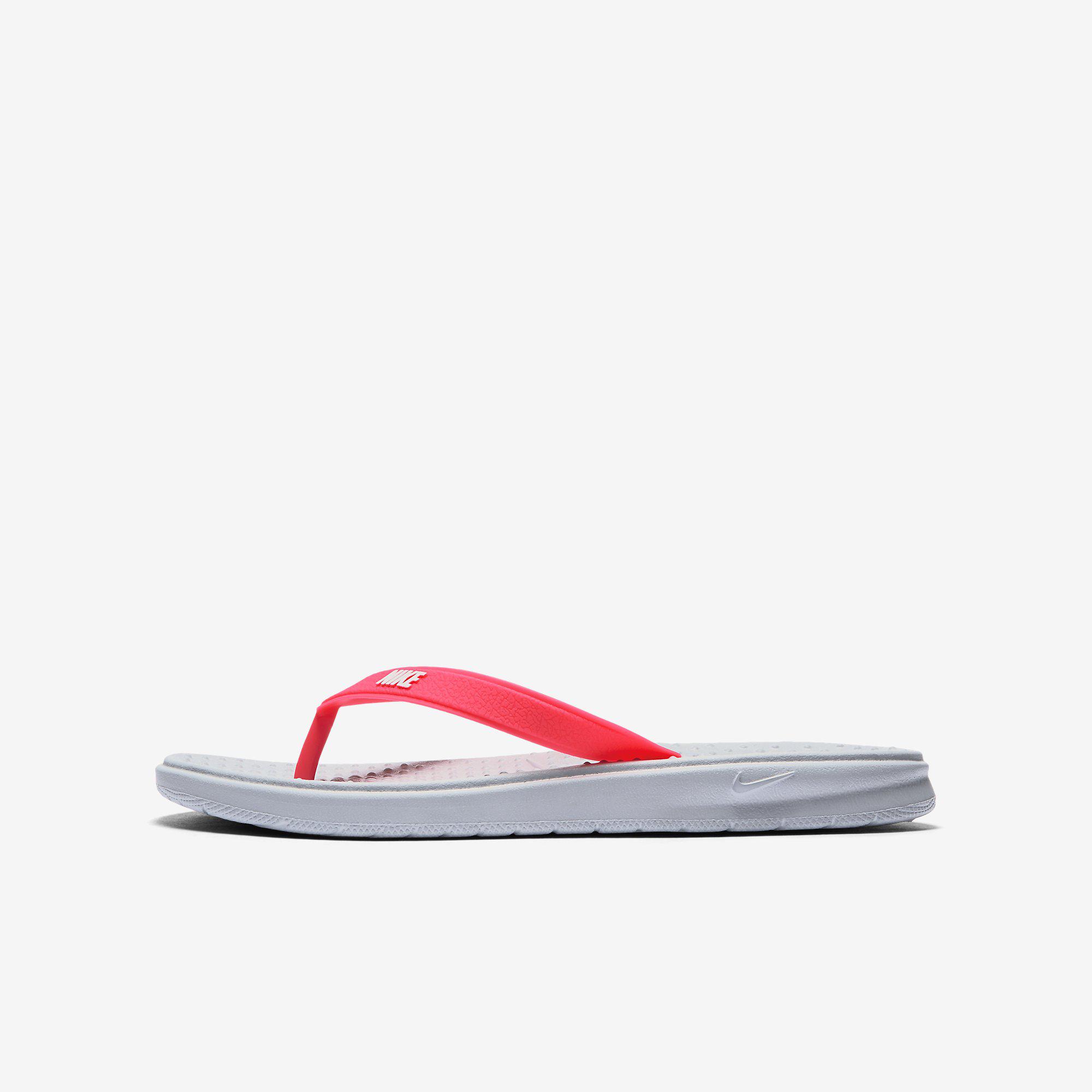 Nike Girls Solay Thong (Flip Flops) - Wolf Grey/Racer Pink - Tennisnuts.com