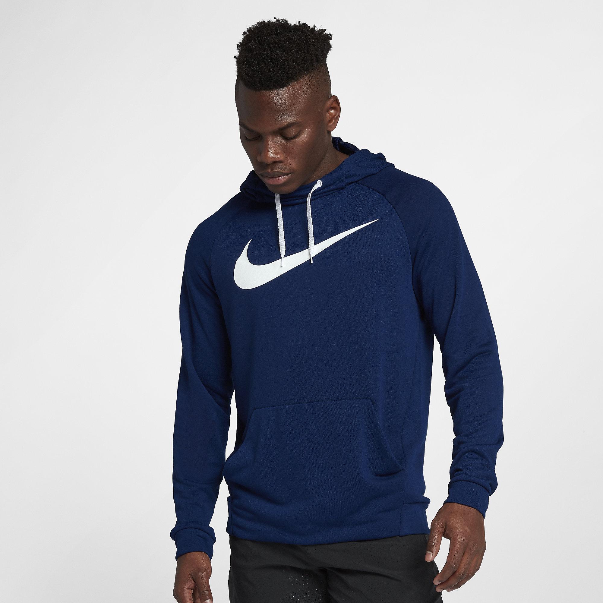 Nike Mens Dry Training Hoodie - Blue Void/Black - Tennisnuts.com