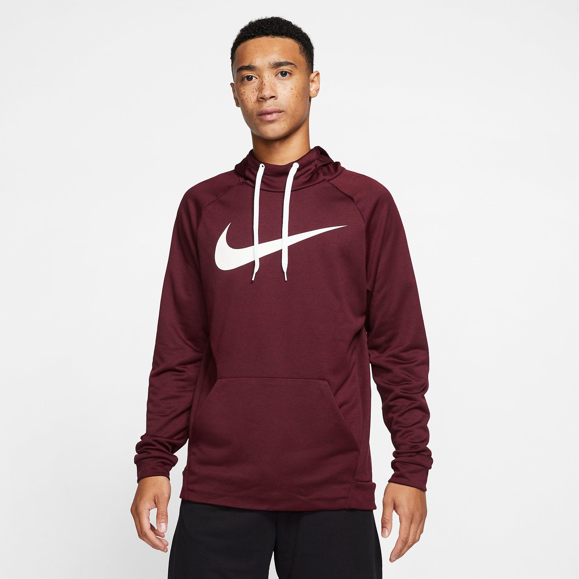 Nike Mens Dry Training Hoodie - Night Maroon - Tennisnuts.com
