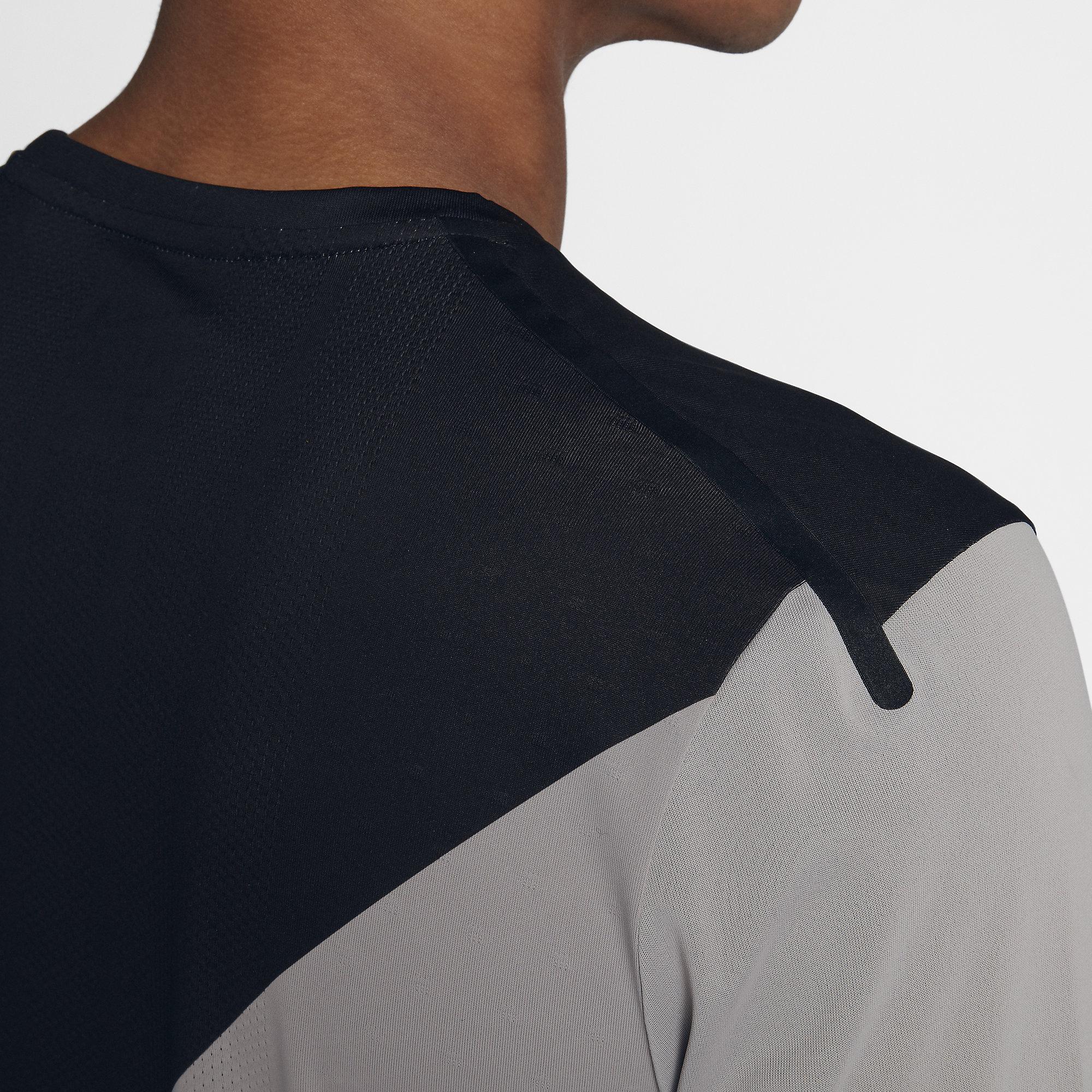 Nike Mens Zonal Cooling Challenger Tennis Top - Black/Grey - Tennisnuts.com