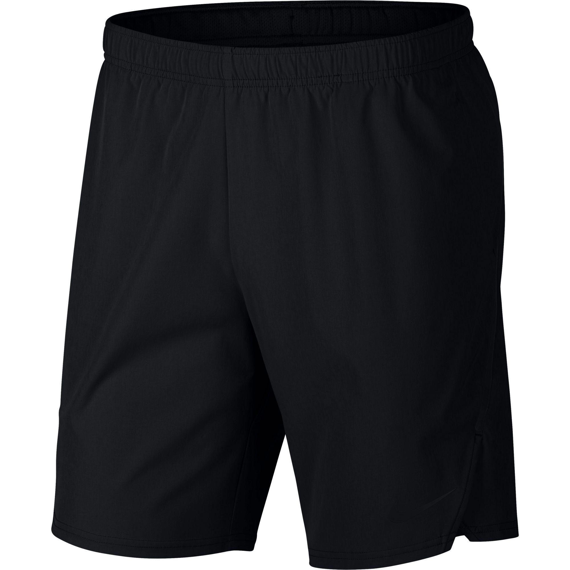 Nike Mens Flex Ace 9 Inch Shorts - Black/White - Tennisnuts.com