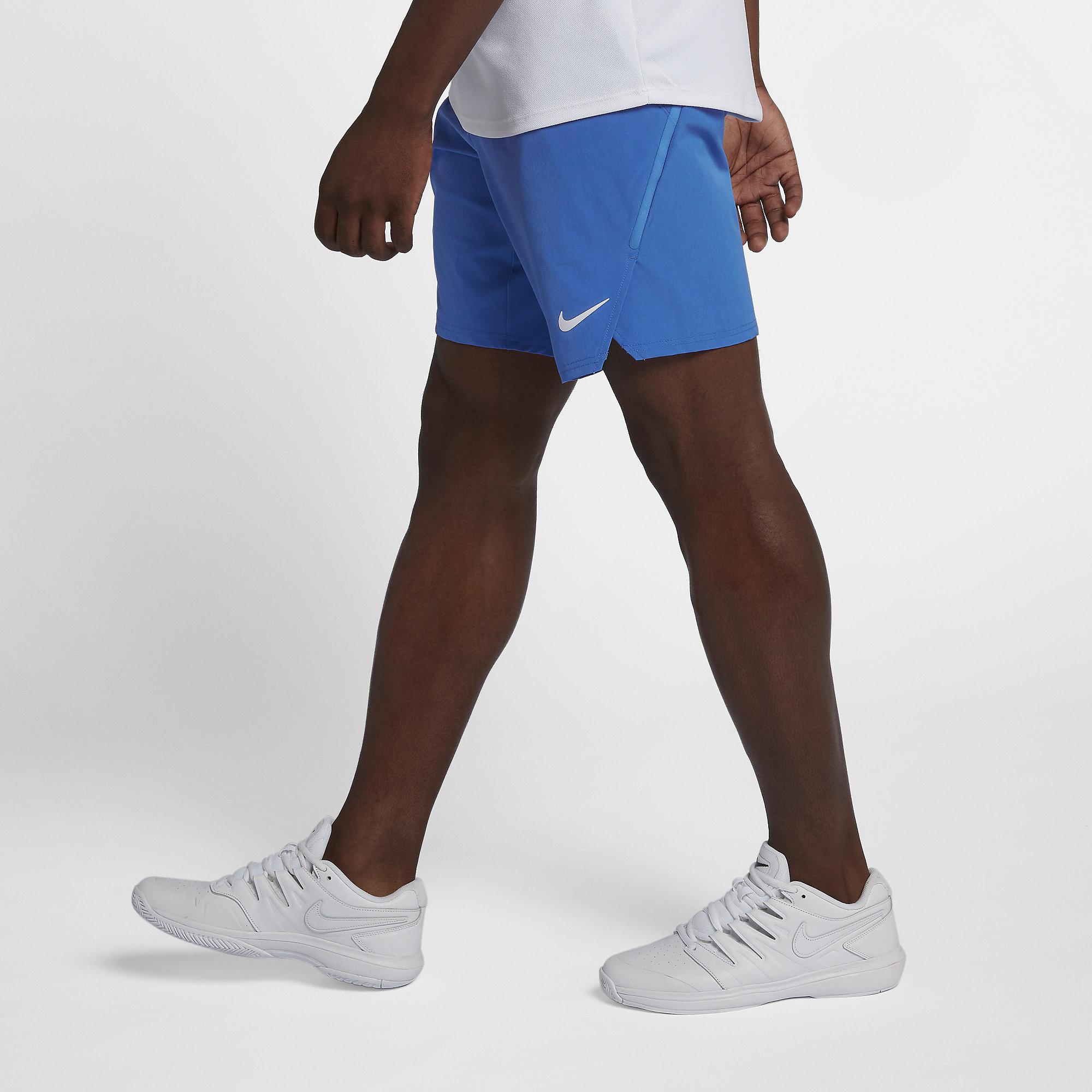 Nike Mens Flex Ace 9 Inch Tennis Shorts Signal Blue/White