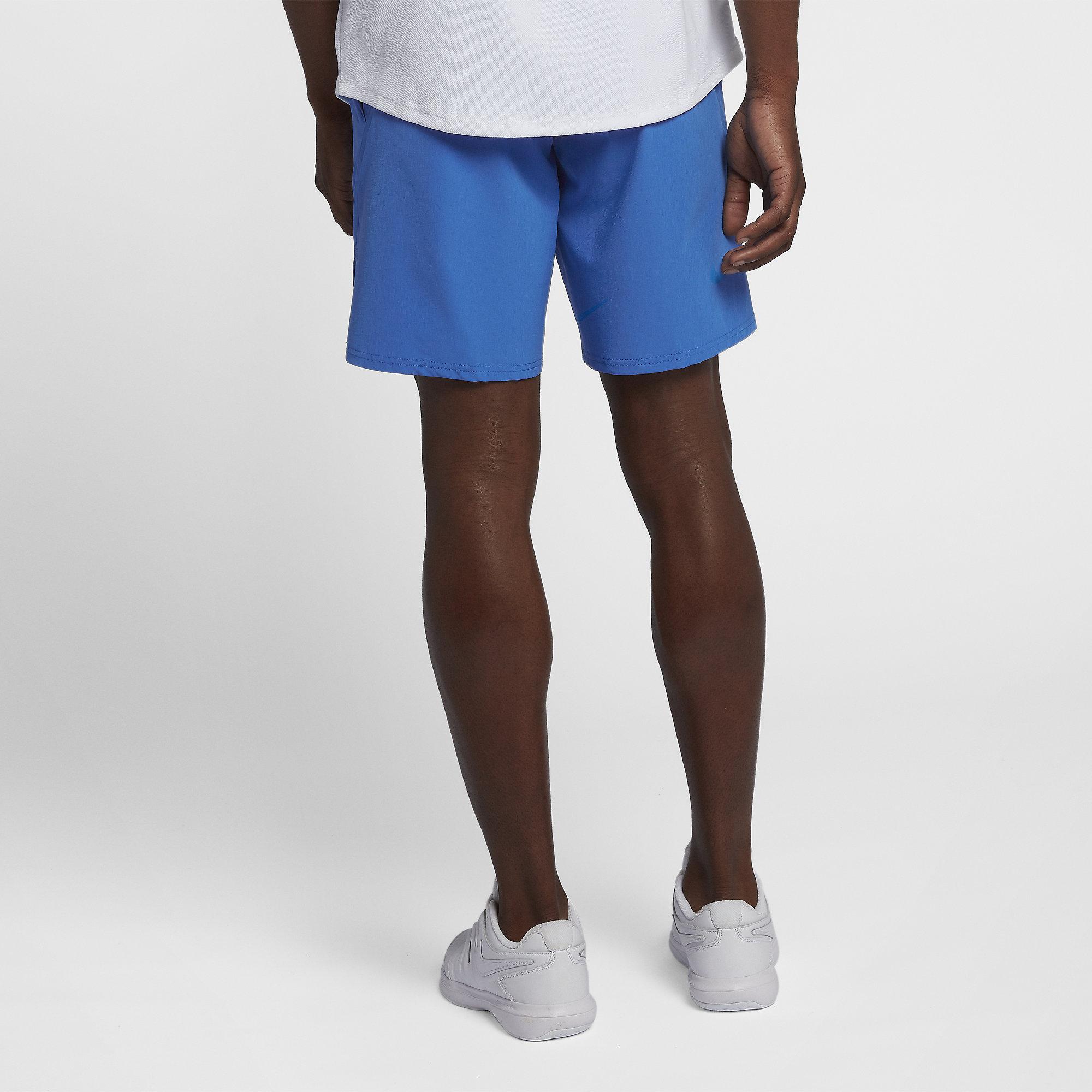 Nike Mens Flex Ace 9 Inch Tennis Shorts Signal Blue/White