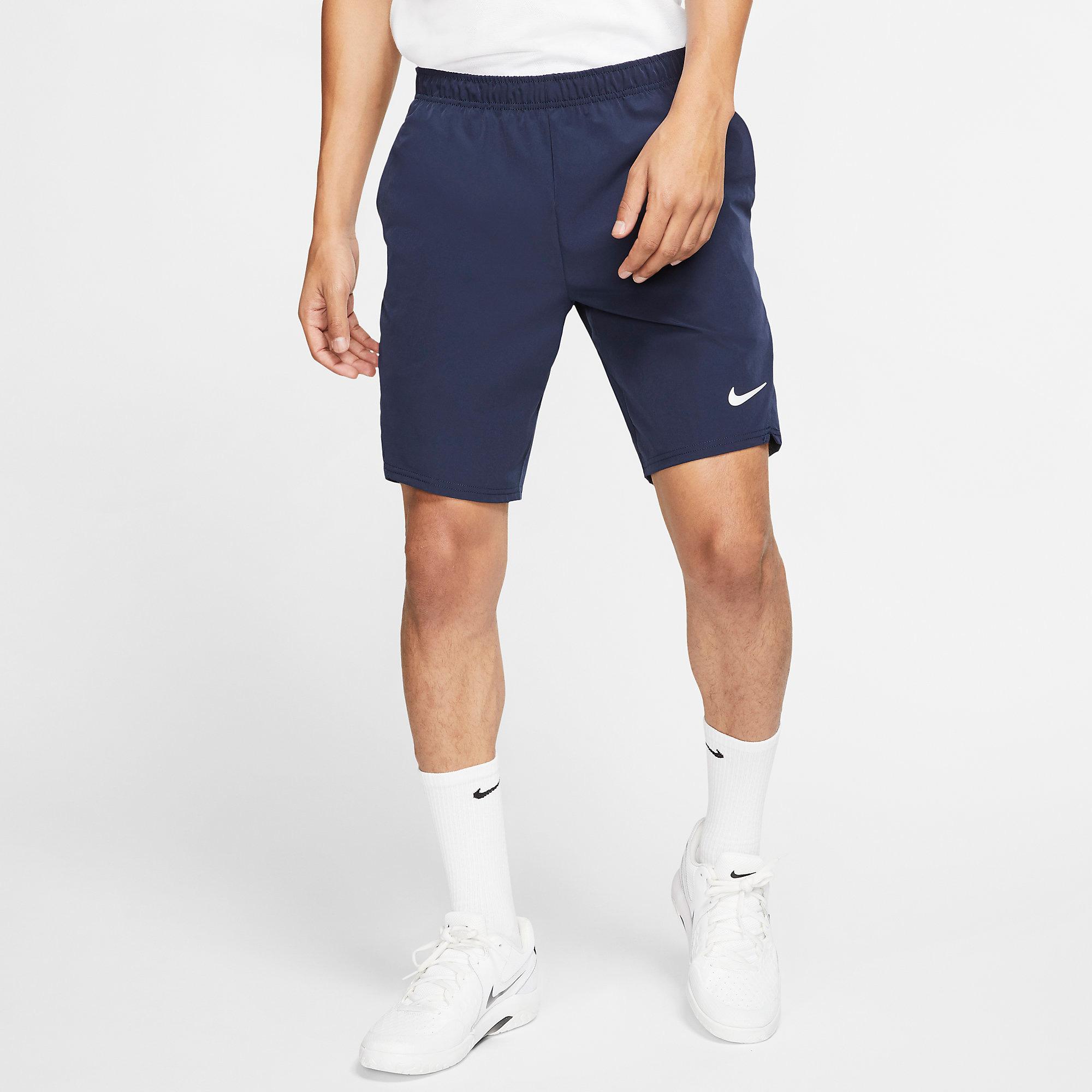 Nike Mens Flex Ace 9 Inch Tennis Shorts - Obsidian/White - Tennisnuts.com