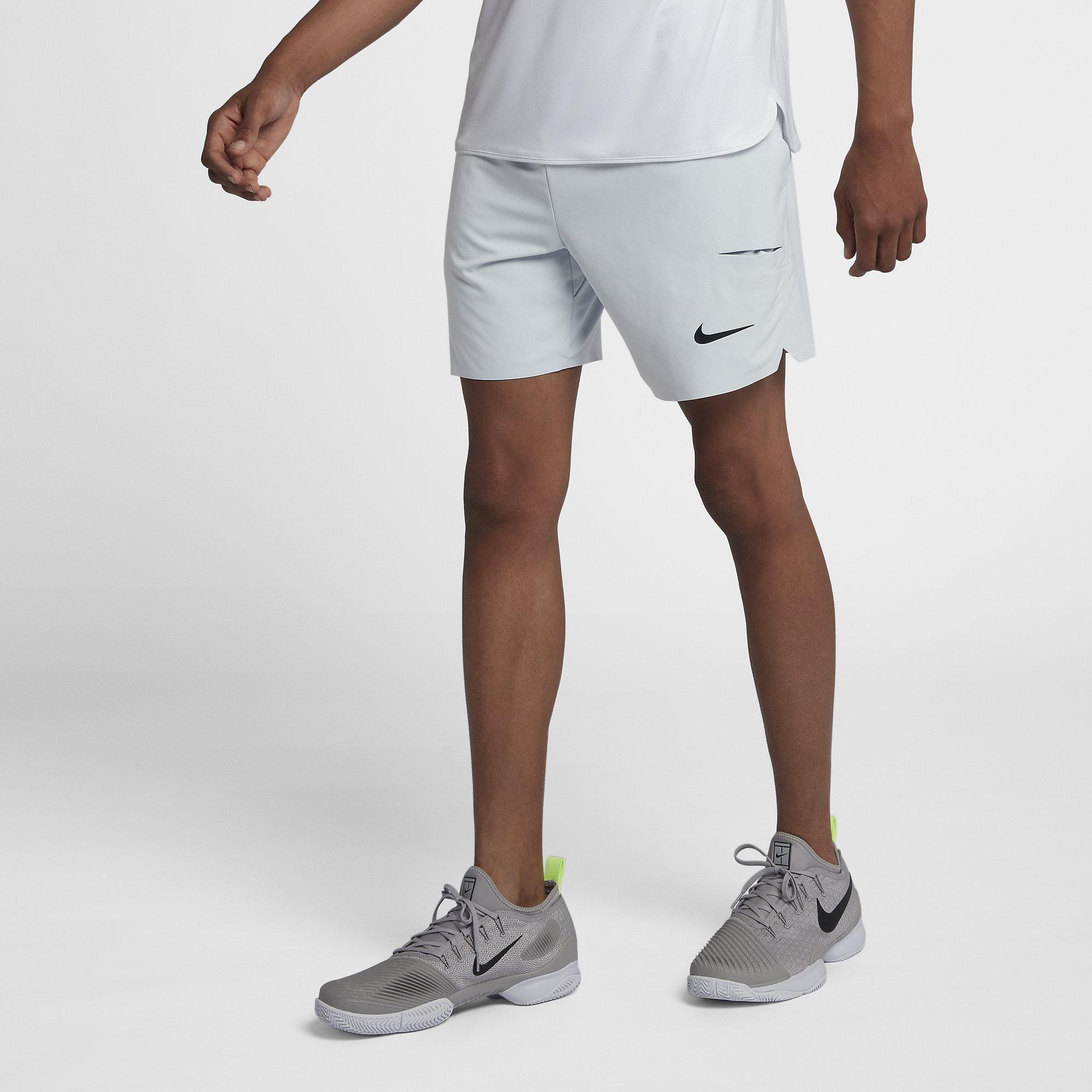Centro de producción Automático niebla Nike Mens Court Flex Ace 7 Inch Shorts - Pure Platinum Grey - Tennisnuts.com
