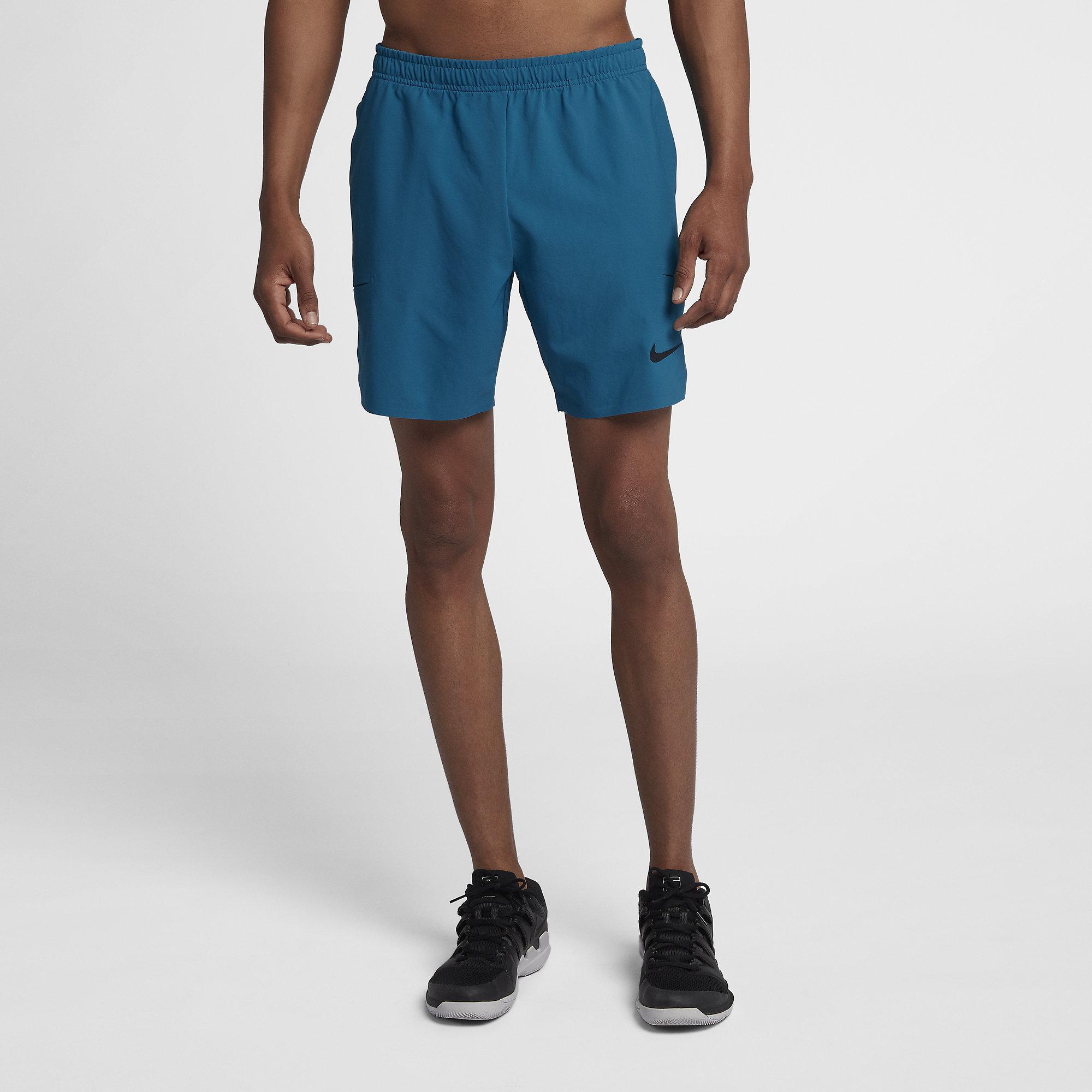 Nike Mens Court Flex Ace 7 Inch Shorts - Green Abyss/Black - Tennisnuts.com