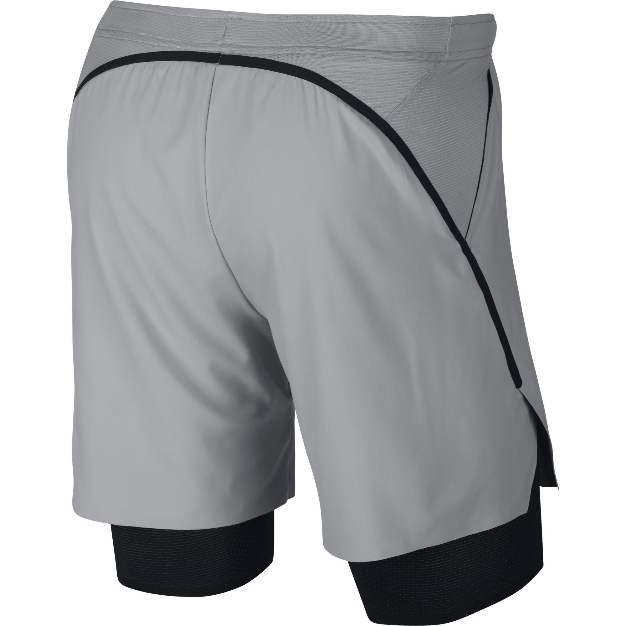Nike Mens Flex Ace 7 Inch 2in1 Tennis Shorts Grey/Black