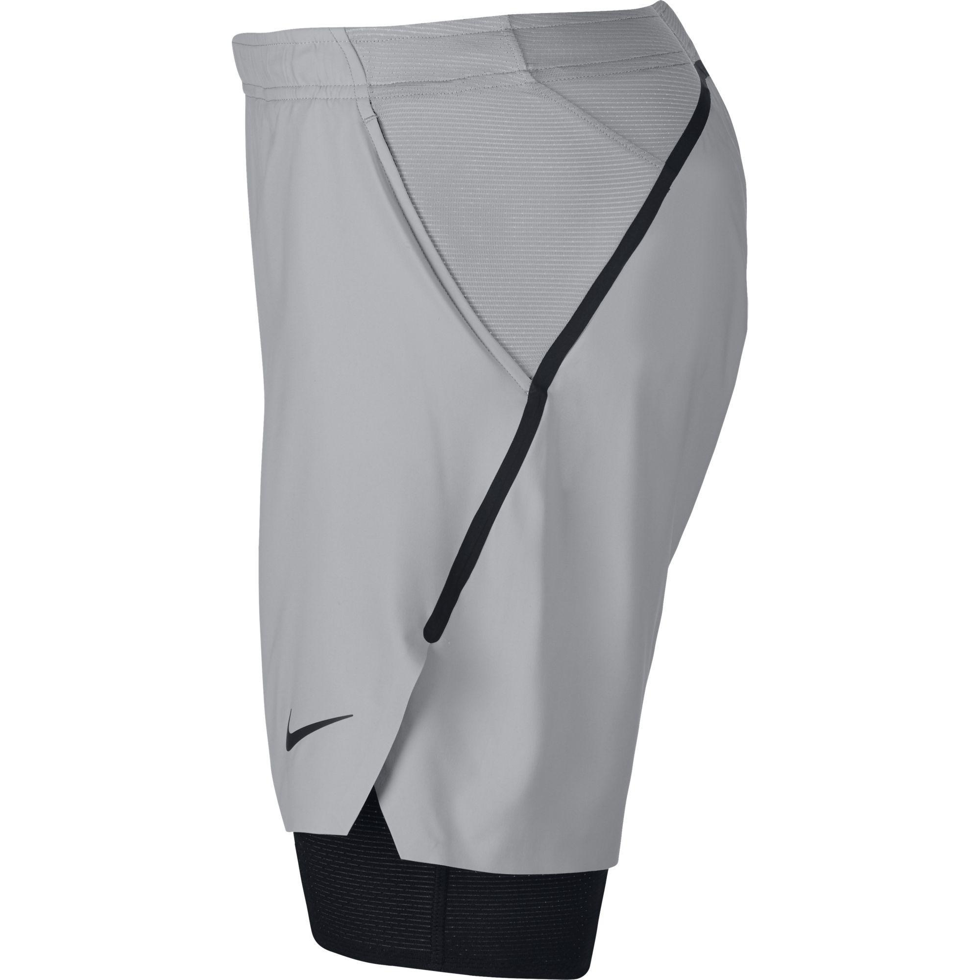 Nike Mens Flex Ace 7 Inch 2in1 Tennis Shorts Grey/Black