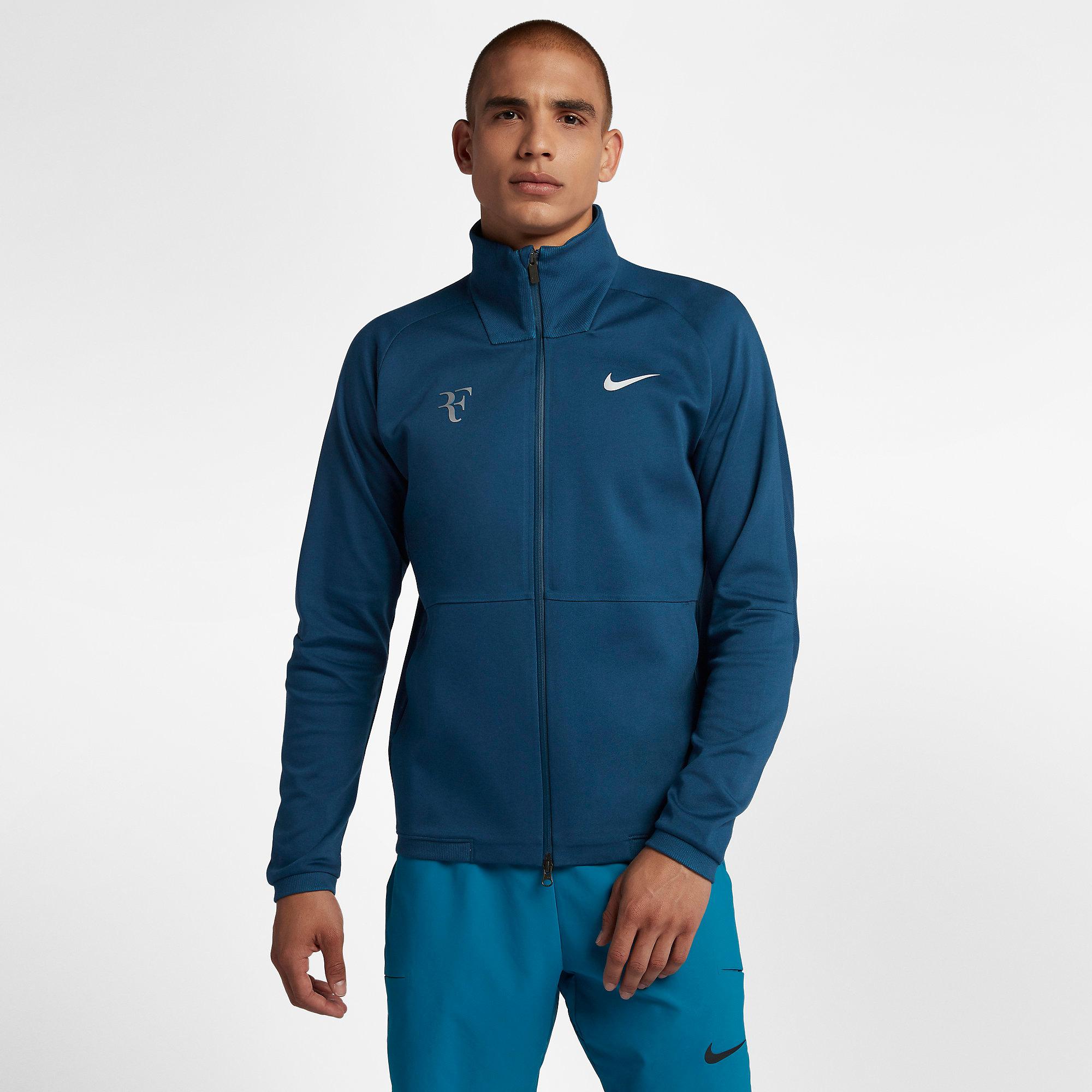 Nike Mens RF Tennis Jacket - Blue Force/Metallic Silver - Tennisnuts.com