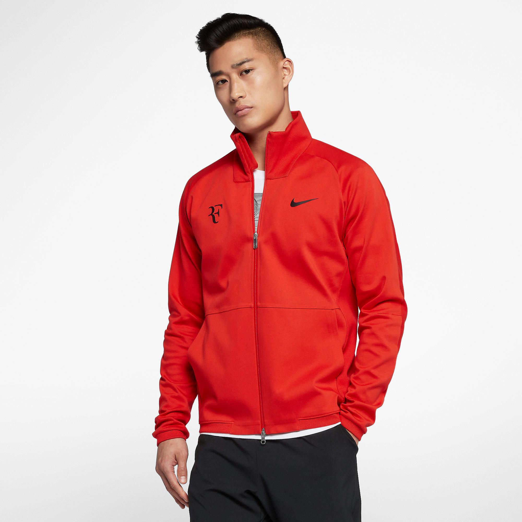 Nike Mens RF Tennis Jacket - Habanero Red - Tennisnuts.com