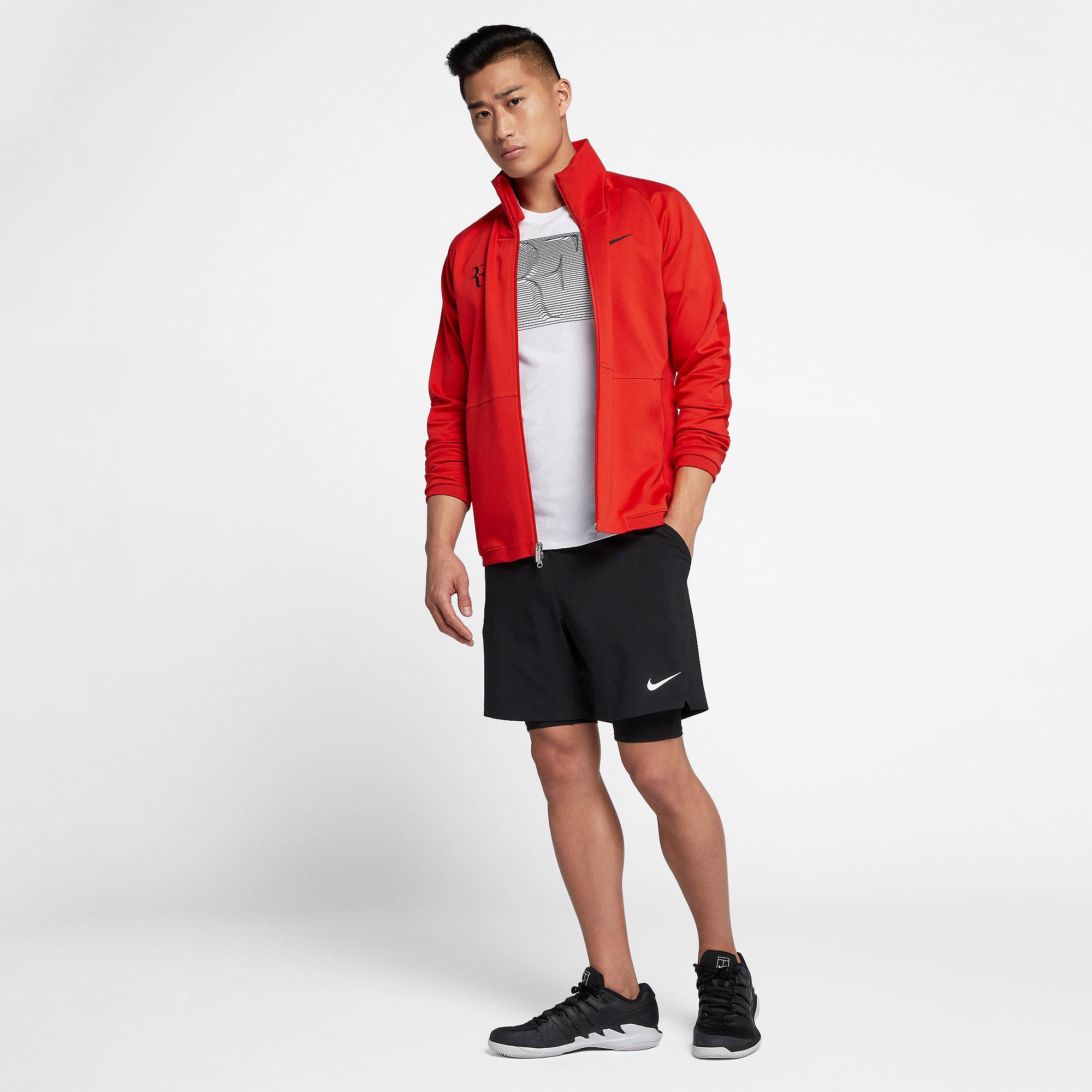 Nike Mens RF Tennis Jacket - Habanero Red - Tennisnuts.com