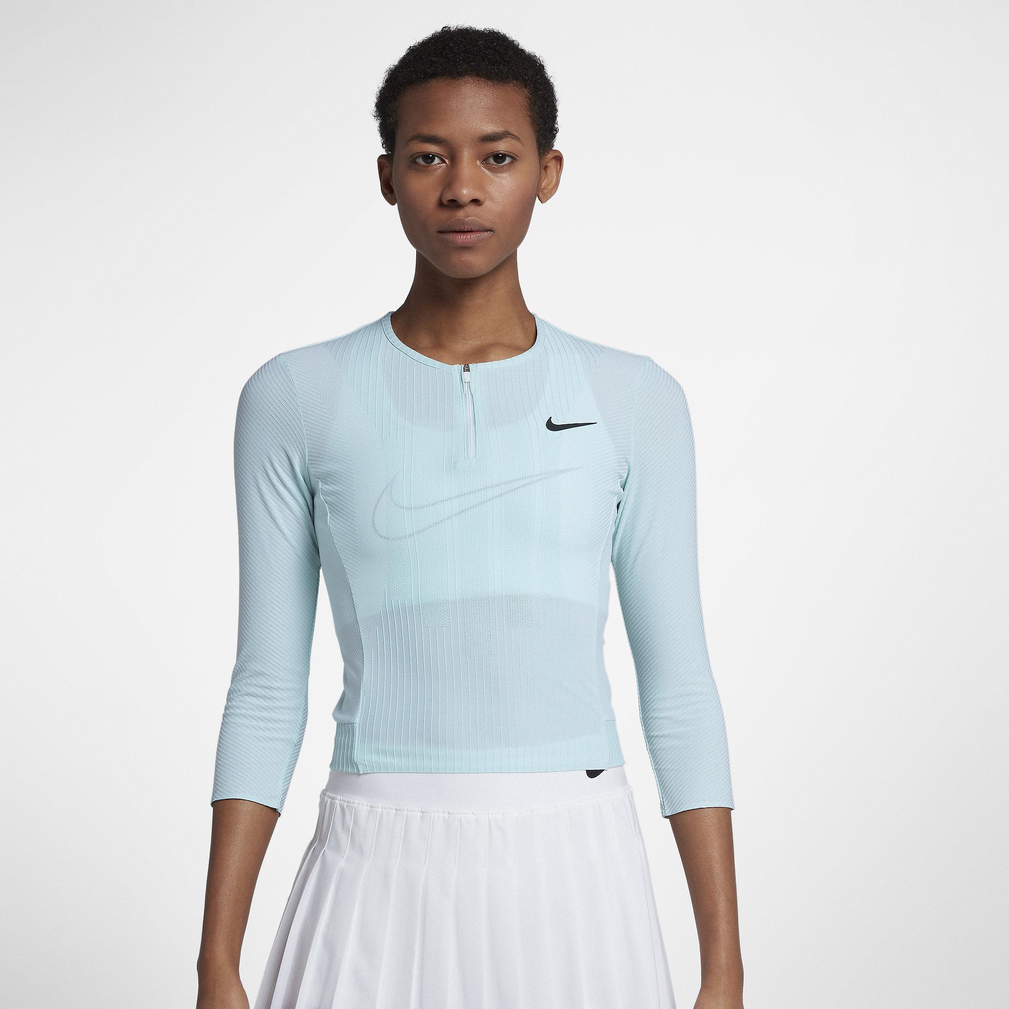 Nike Womens Zonal Cooling Slam Top - Glacier Blue/White - Tennisnuts.com