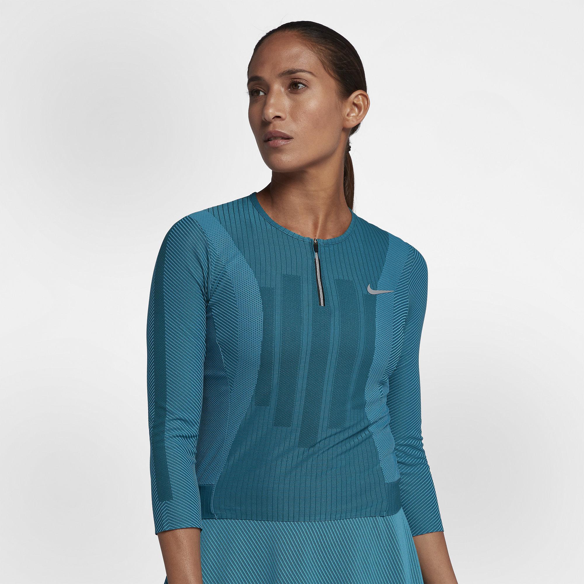 Nike Womens Zonal Cooling Slam Top - Neo Turquoise/Black - Tennisnuts.com