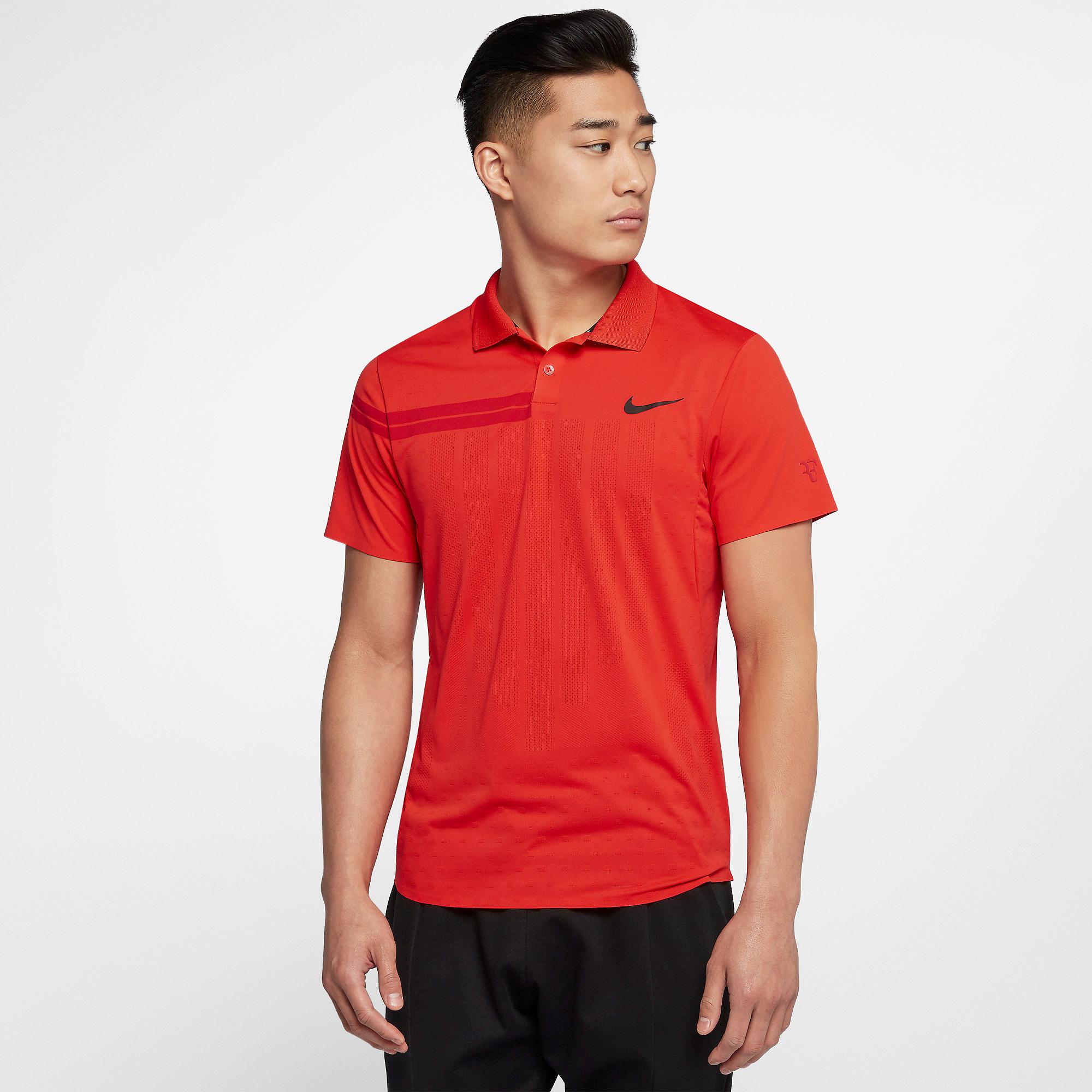 Nike Mens Zonal Cooling RF Advantage Polo - Habanero Red - Tennisnuts.com