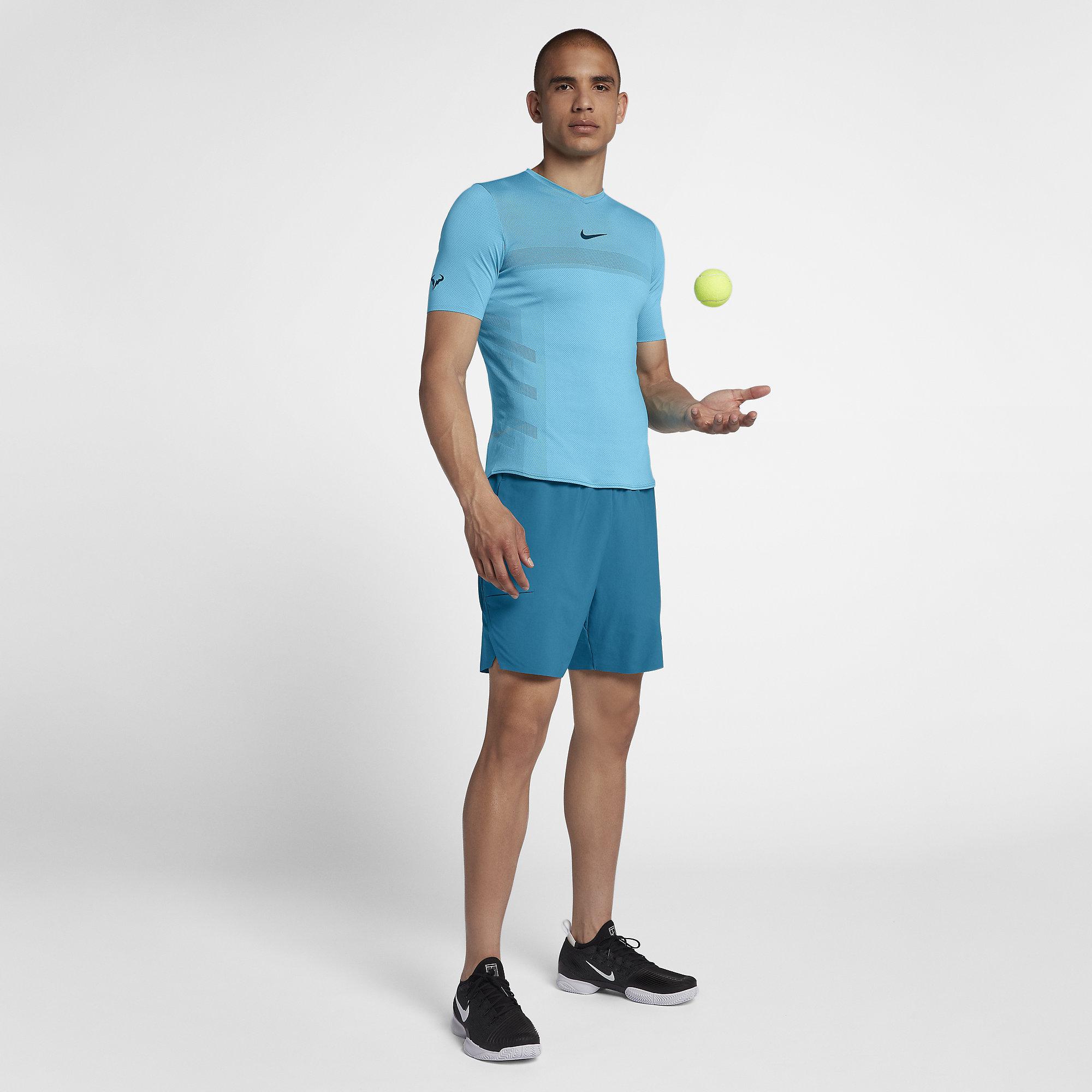 Nike Mens AeroReact Rafa Top - Lagoon Pulse/Black - Tennisnuts.com
