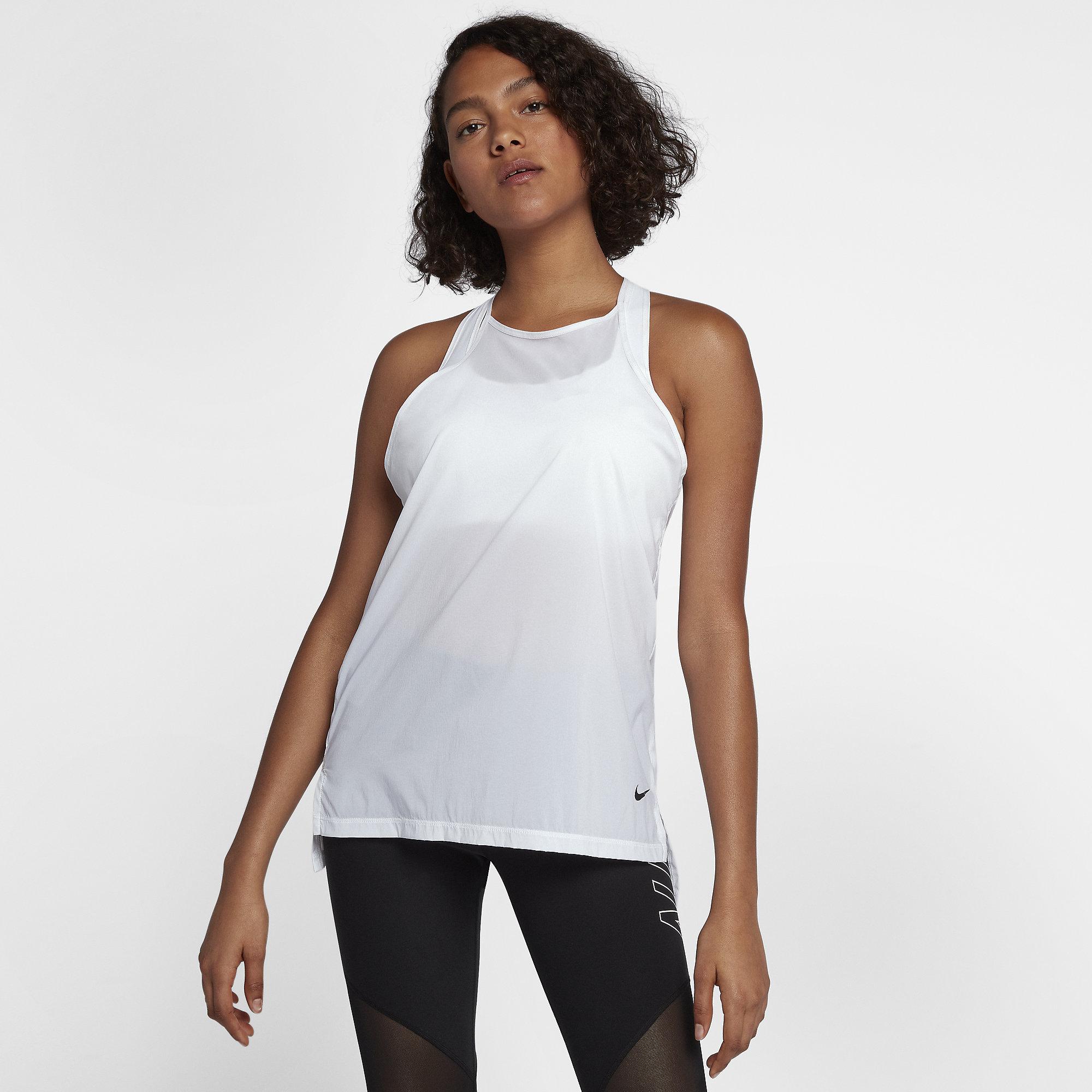 Nike Womens Flex Training Tank - White/Black - Tennisnuts.com