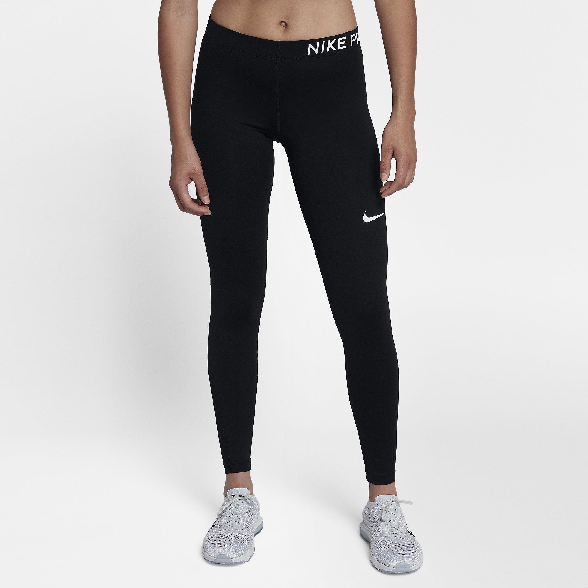 Nike Womens Pro Tights - Black/White - Tennisnuts.com