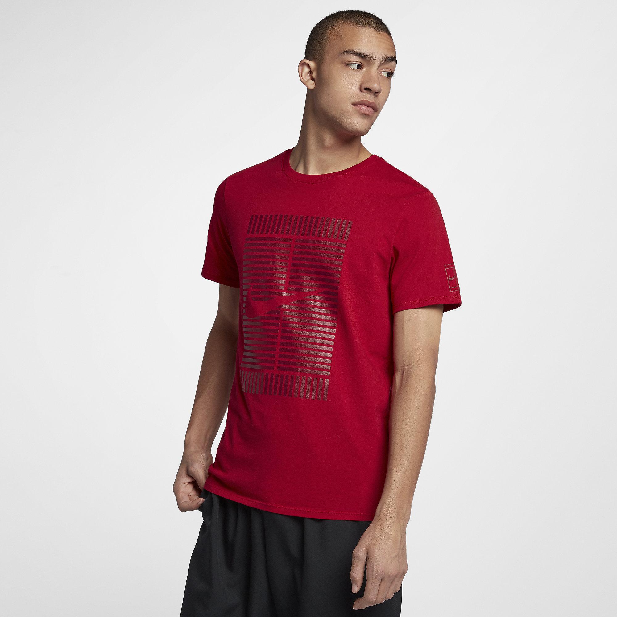Nike Mens Court Tennis T-Shirt - Gym Red/Team Red - Tennisnuts.com