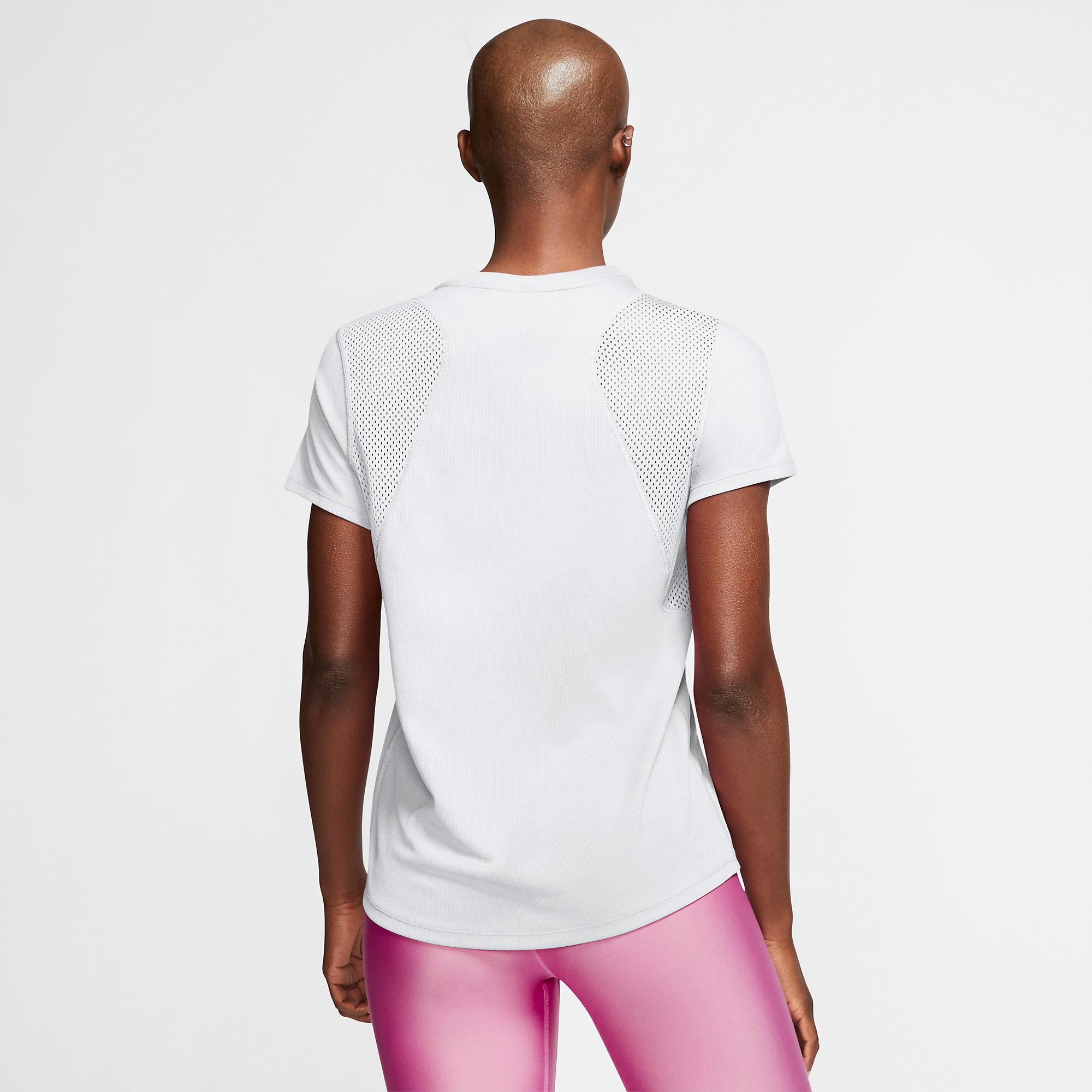 Nike Womens Run Short Sleeve Top - White - Tennisnuts.com