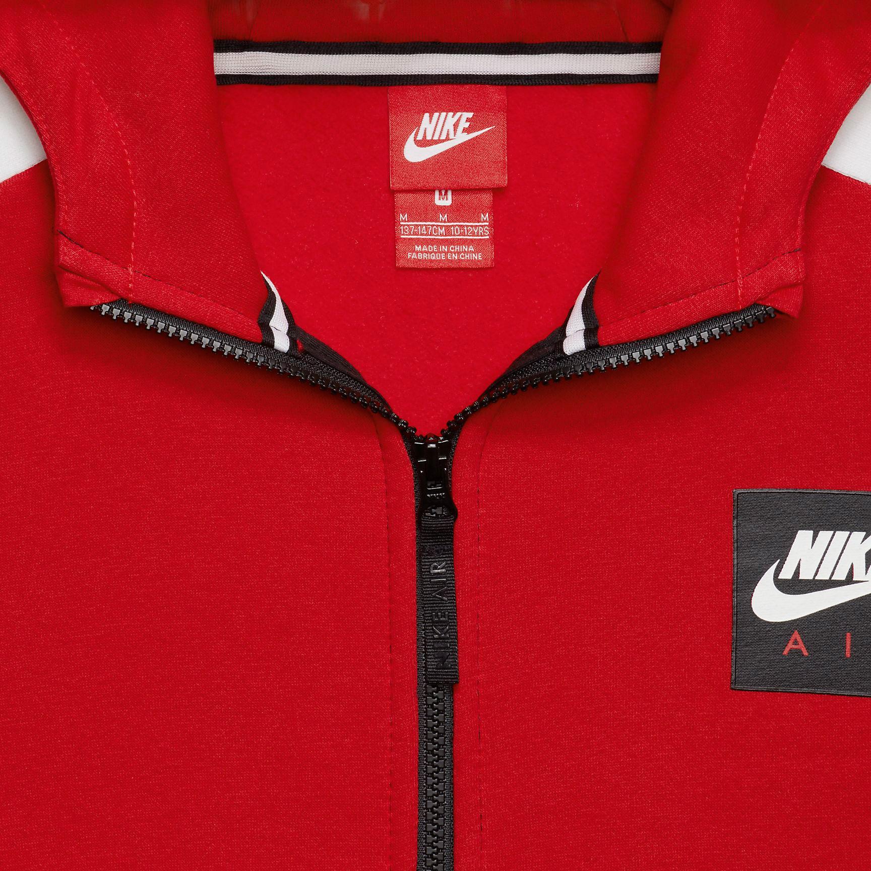 Nike Boys Air Full Zip Hoodie - University Red/Black/White - Tennisnuts.com