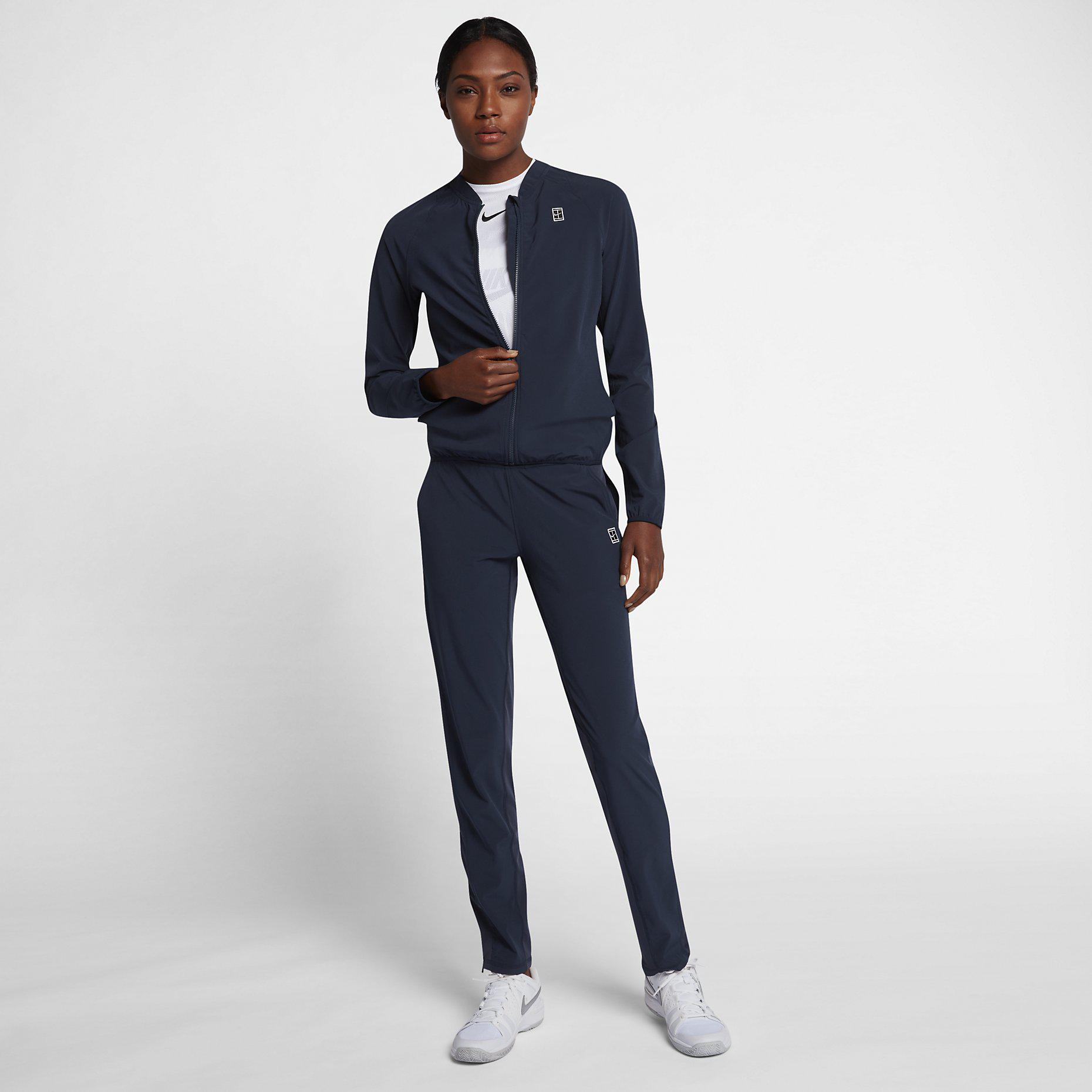 Nike Womens NikeCourt Tennis Warm-Up Tracksuit - Obsidian - Tennisnuts.com