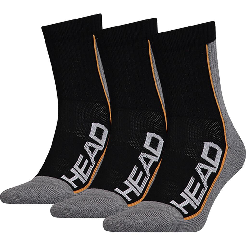 Head Performance Short Crew Socks (3 Pairs) Black/Grey