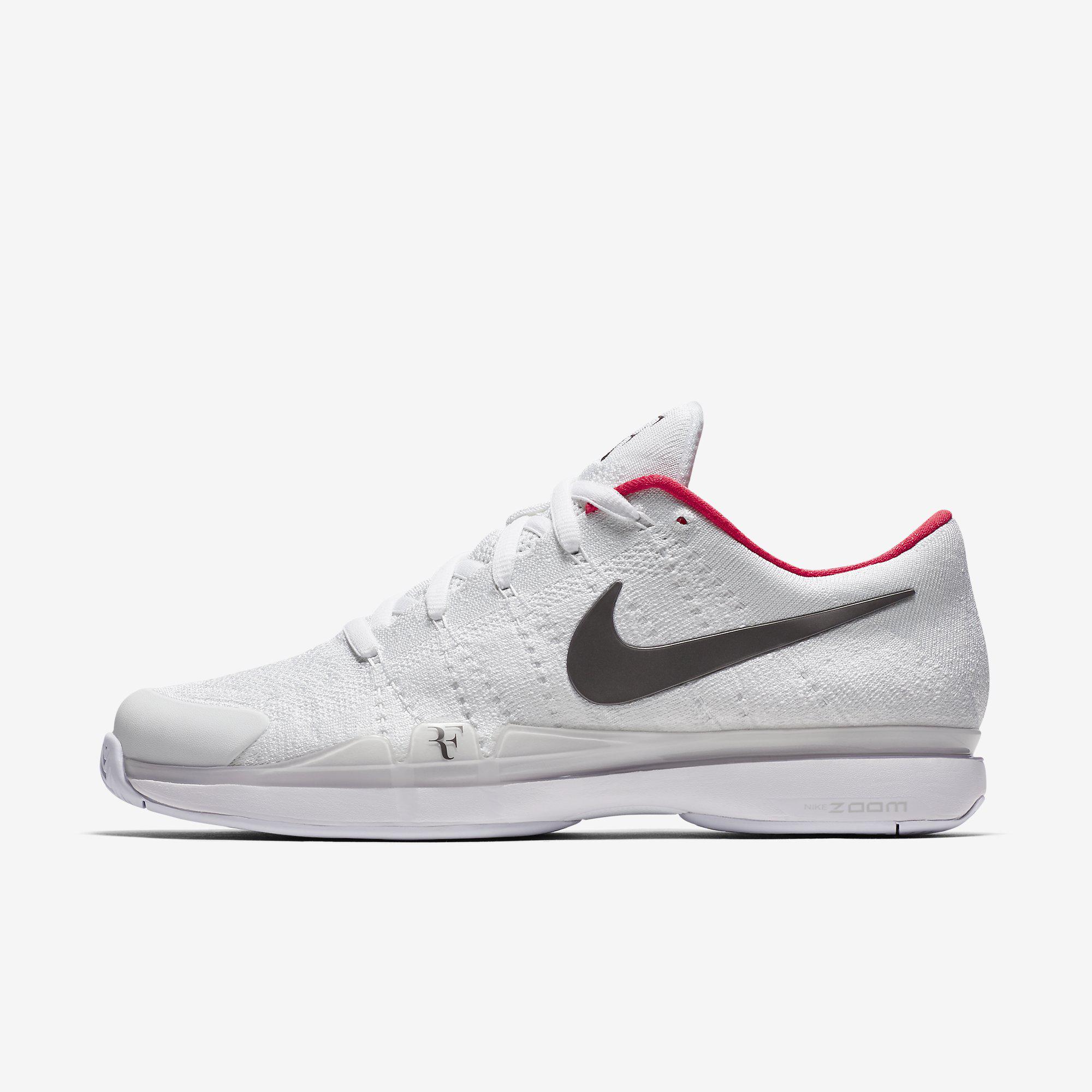 Diakritisch schaal Gluren Nike Mens Zoom Vapor 9.5 RF Flyknit QS Tennis Shoes - White - Tennisnuts.com