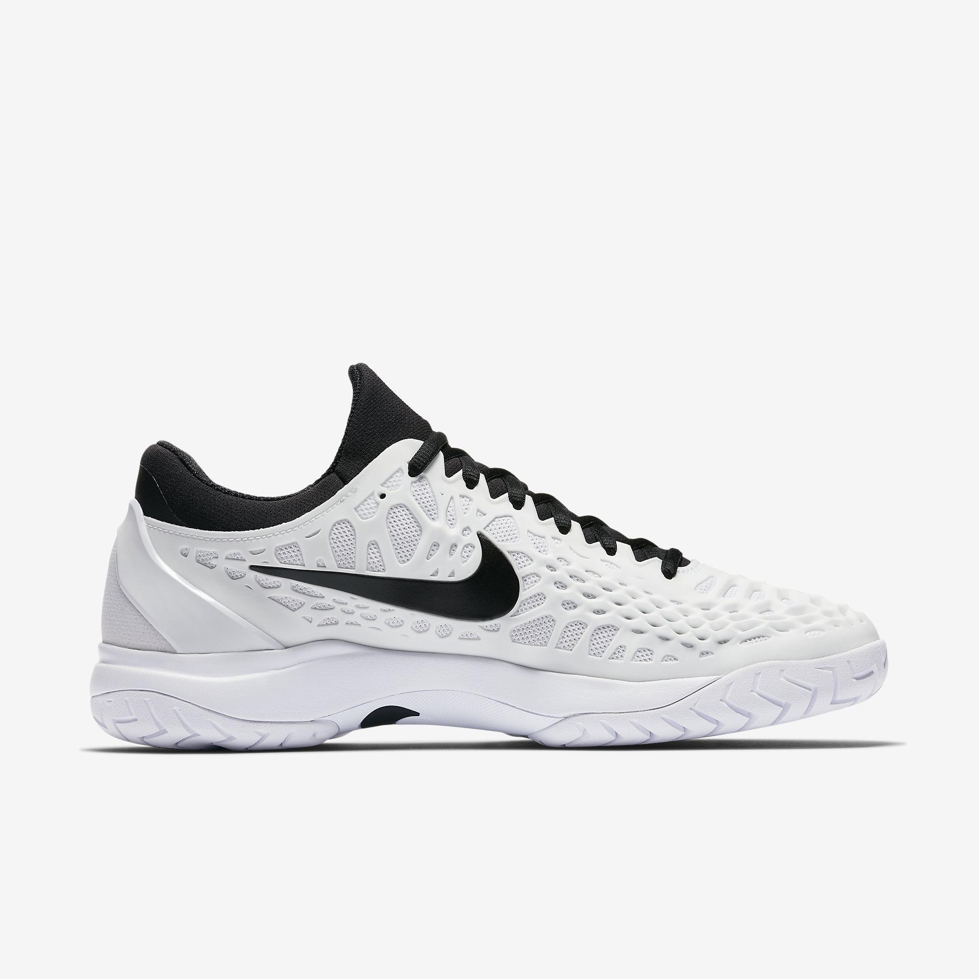 Nike Mens Zoom Cage 3 Tennis Shoes - White/Black - Tennisnuts.com