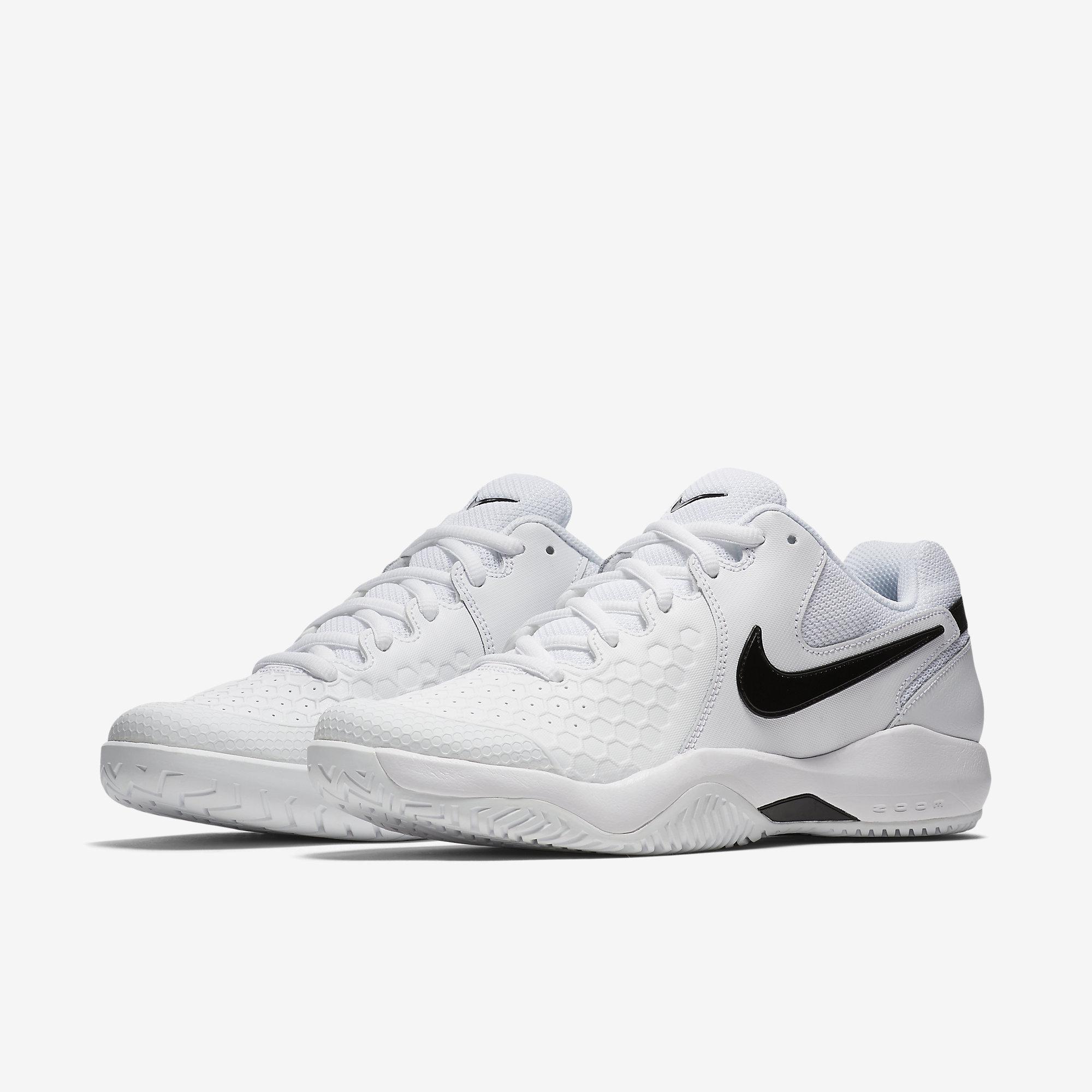 Nike Mens Air Zoom Resistance Tennis Shoes - White/Black - Tennisnuts.com