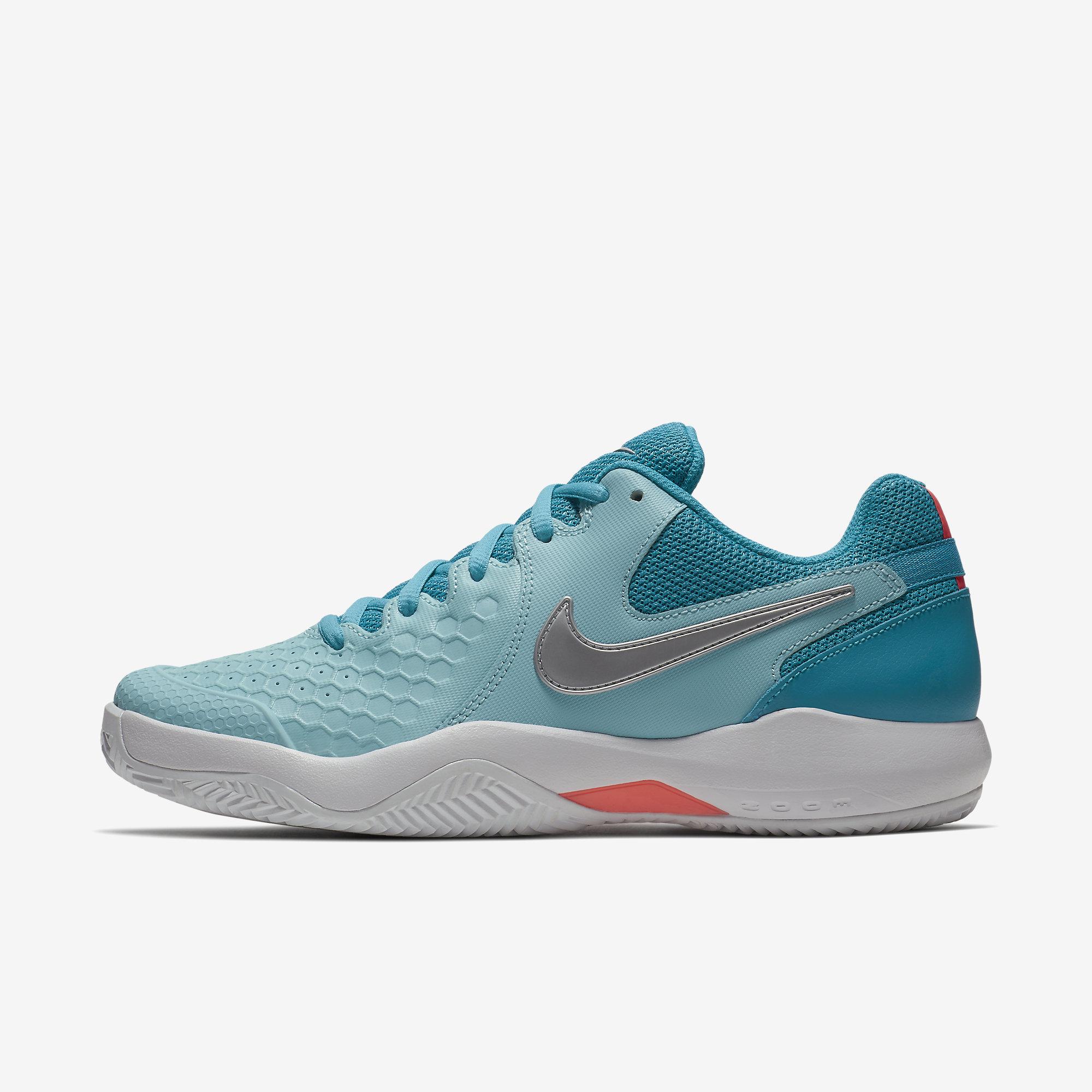 Nike Womens Air Zoom Resistance Tennis Shoes - Bleached Aqua/Neo ...